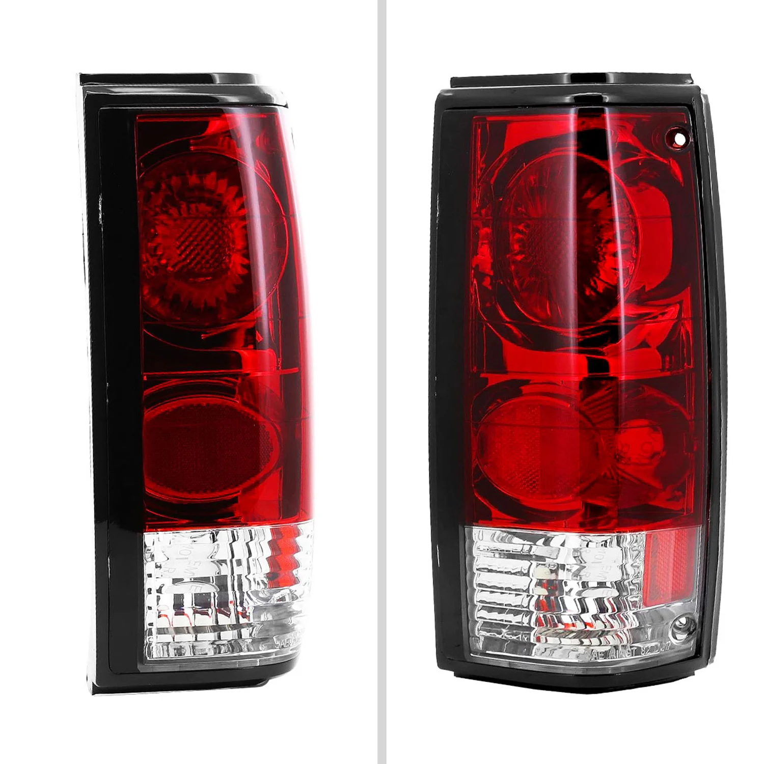 1982-1994 Chevy S10/Blazer GMC S15/Sonoma Tail Lights Chrome/Red Clear Lens - Image 2