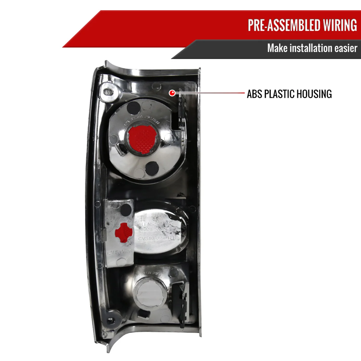 1982-1994 Chevy S10/Blazer GMC S15/Sonoma Tail Lights Matte Black/Clear Lens - Image 7