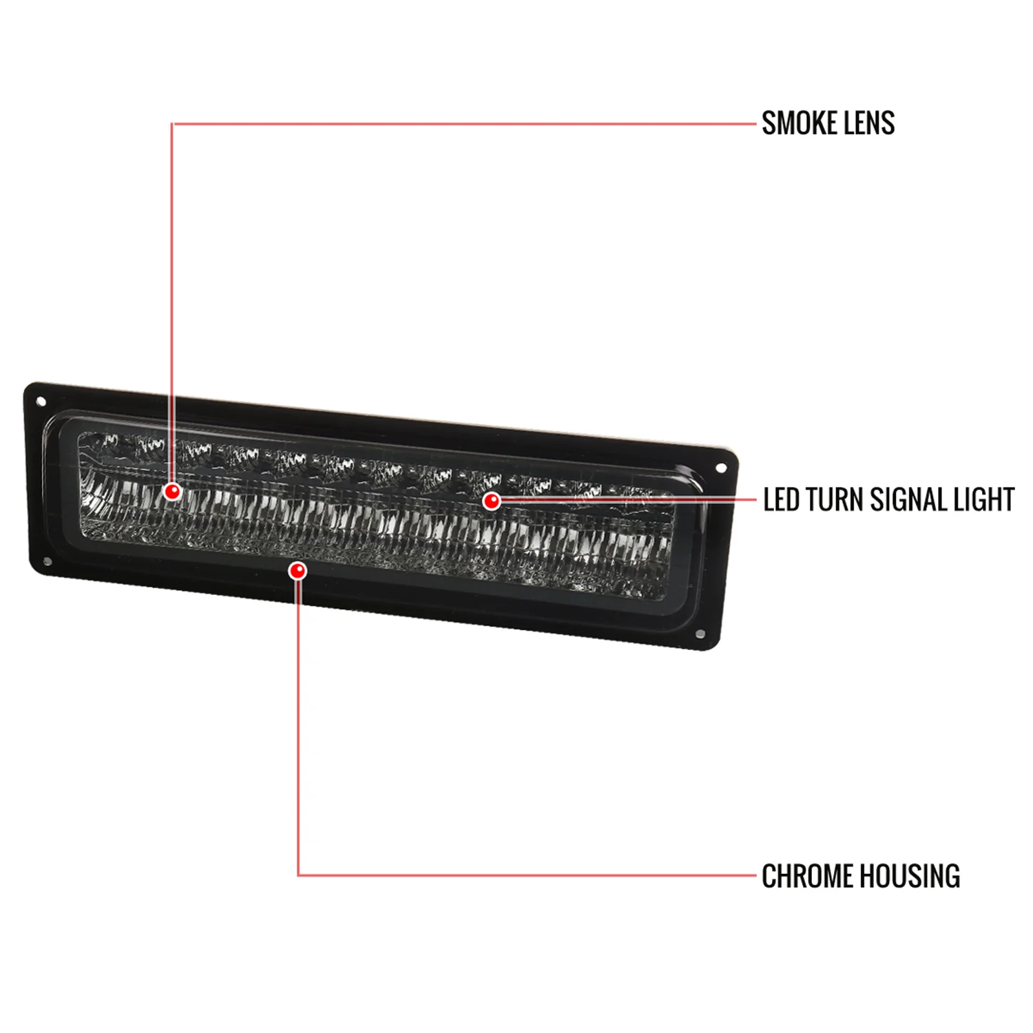 1988-1998 Chevy Blazer/Tahoe/Silverado/Sierra/Yukon LED Bumper Lights Smoke - Image 7