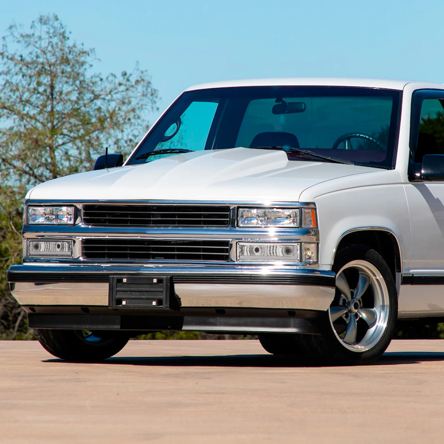 1988-1998 Chevy/GMC C10 C/K LED Strip Bumper Corner Signal Lights Chrome/Clear - Image 10
