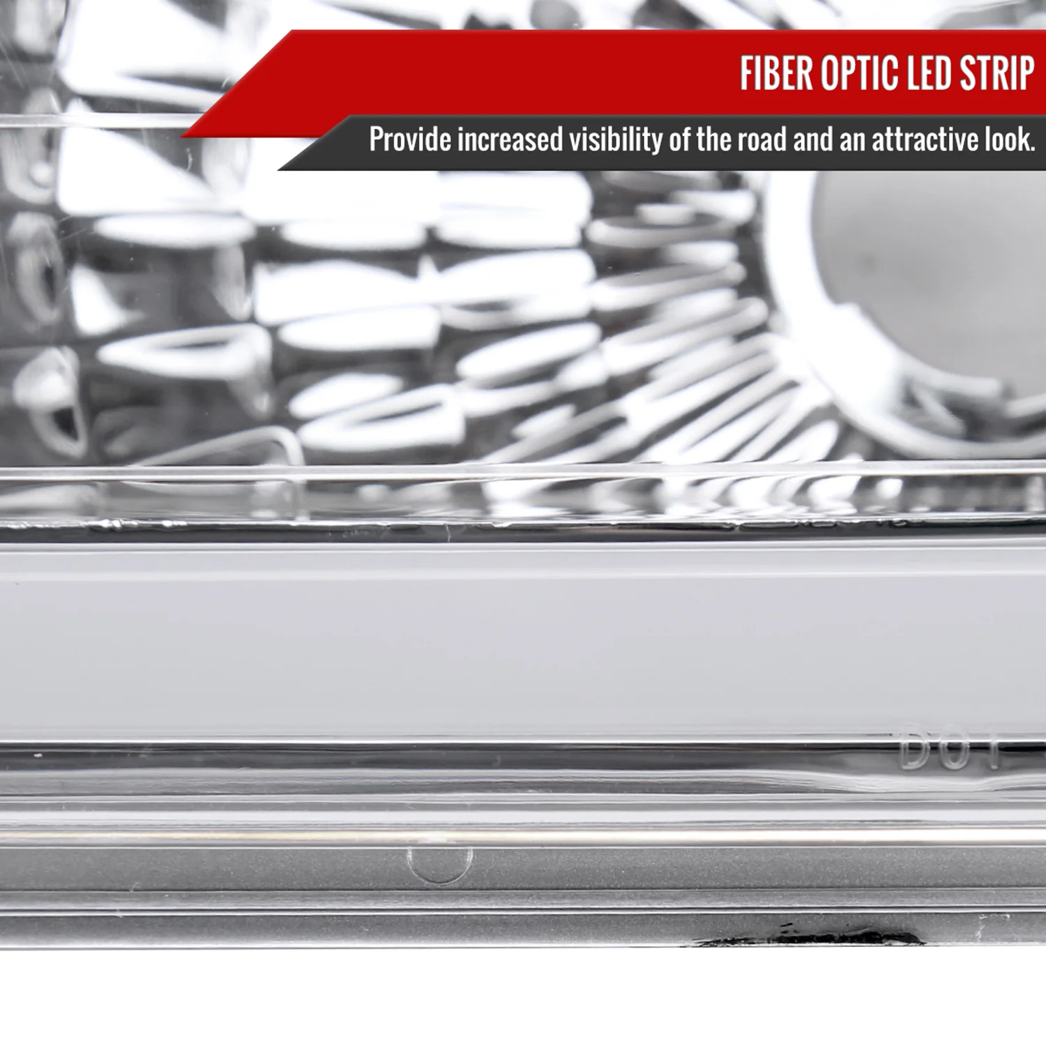 1988-1998 Chevy/GMC C10 C/K LED Strip Bumper Corner Signal Lights Chrome/Clear - Image 3