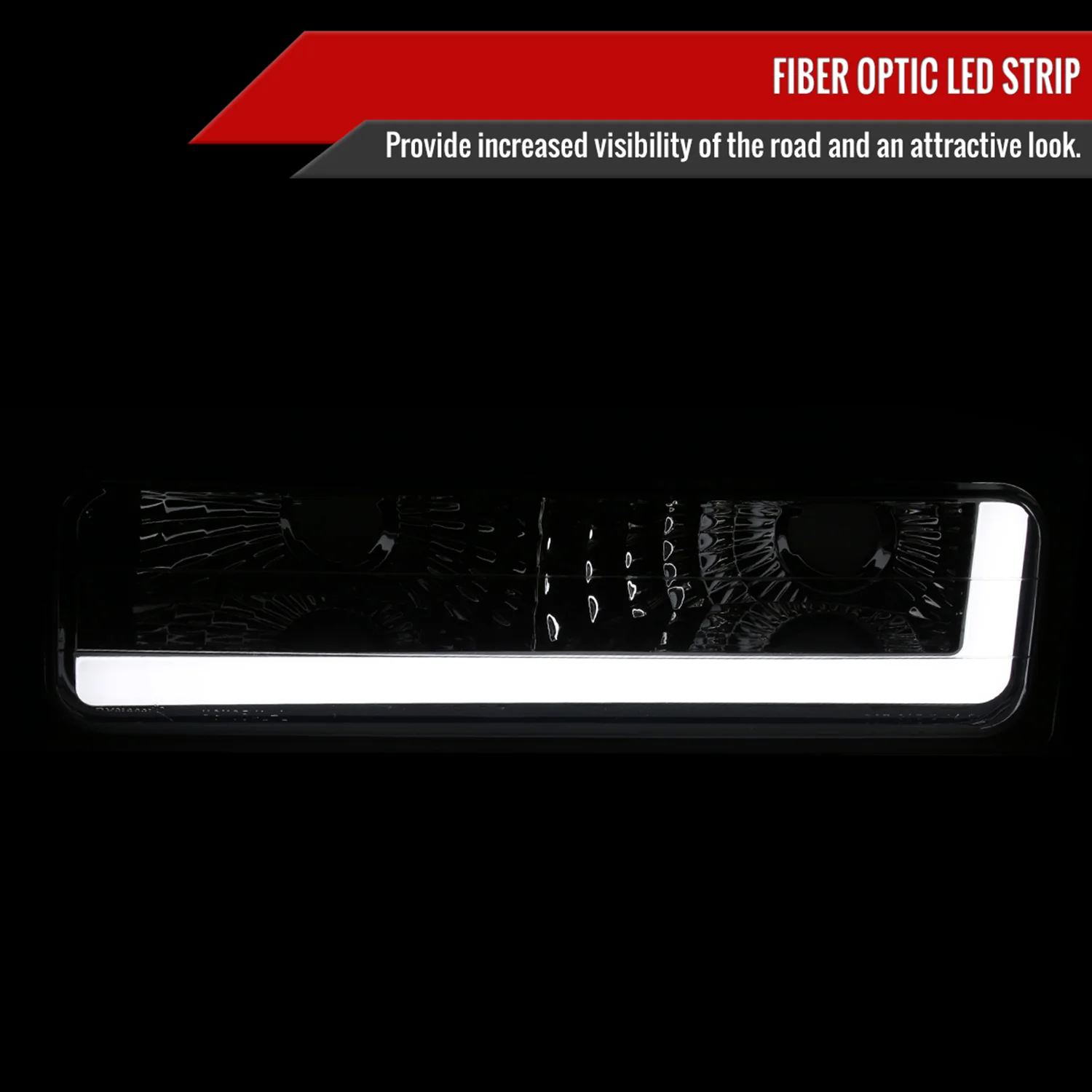 1988-1998 Chevy/GMC C10 C/K LED Strip Bumper Corner Signal Lights Chrome/Smoke - Image 2
