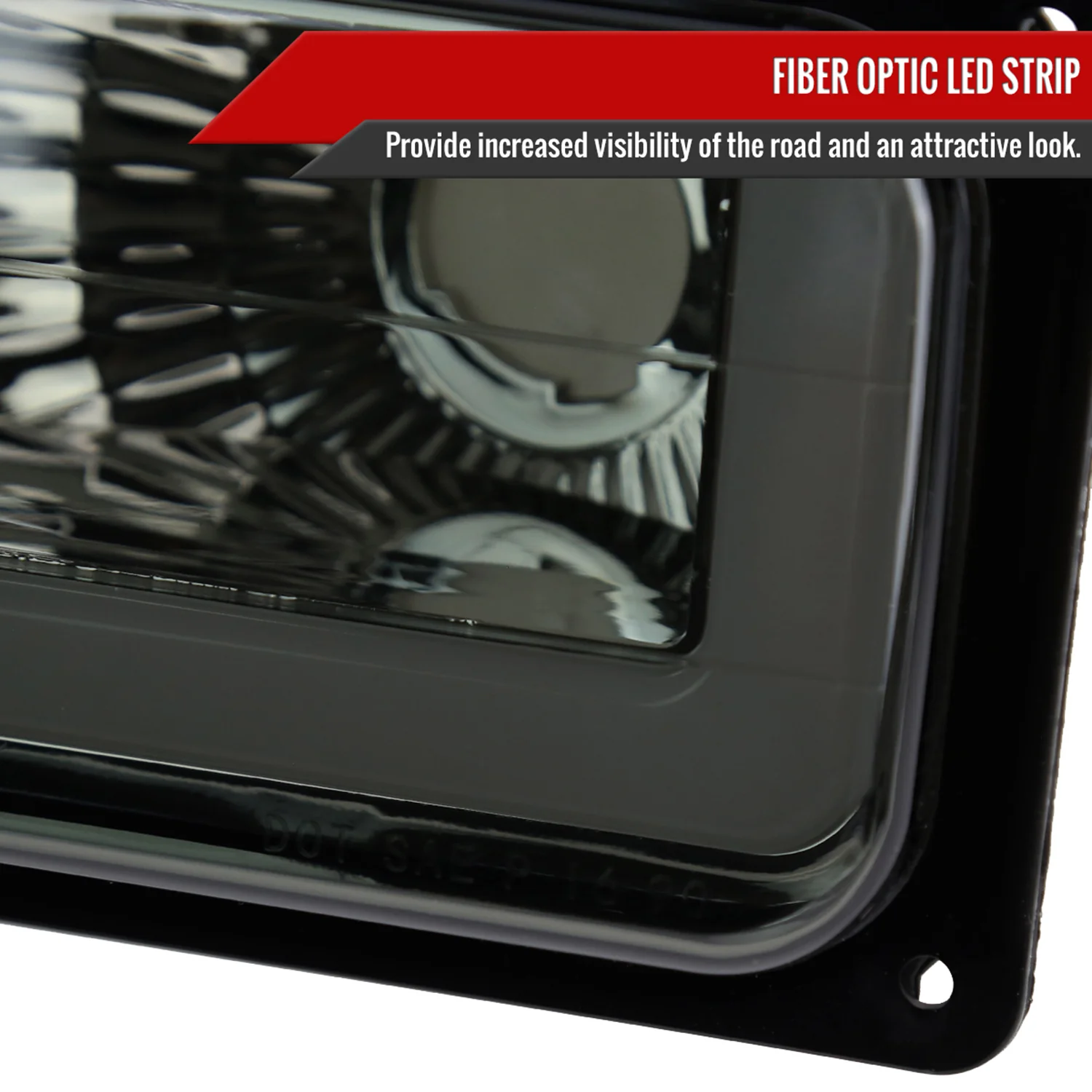 1988-1998 Chevy/GMC C10 C/K LED Strip Bumper Corner Signal Lights Chrome/Smoke - Image 3