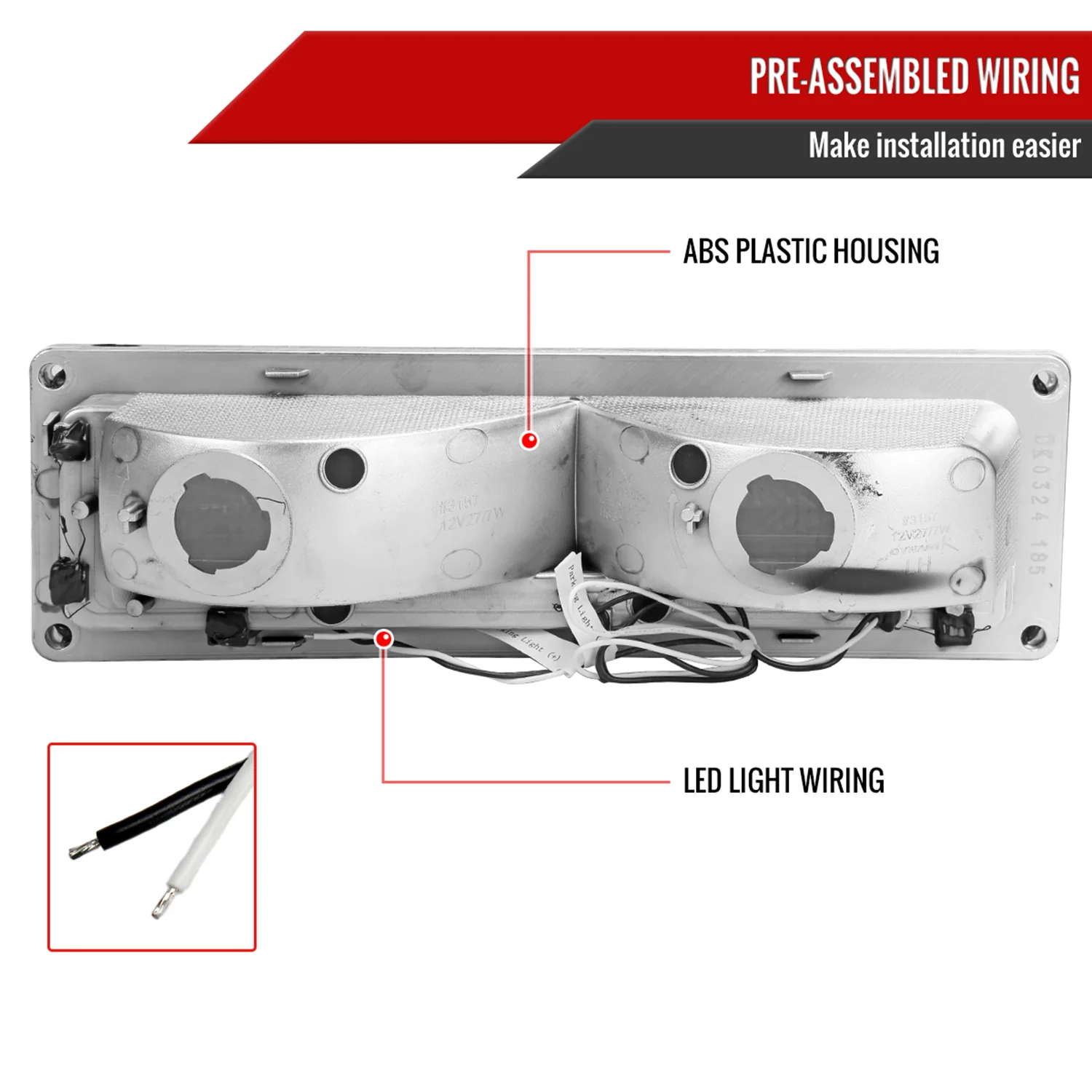 1988-1998 Chevy/GMC C10 C/K LED Strip Bumper Corner Signal Lights Chrome/Smoke - Image 7