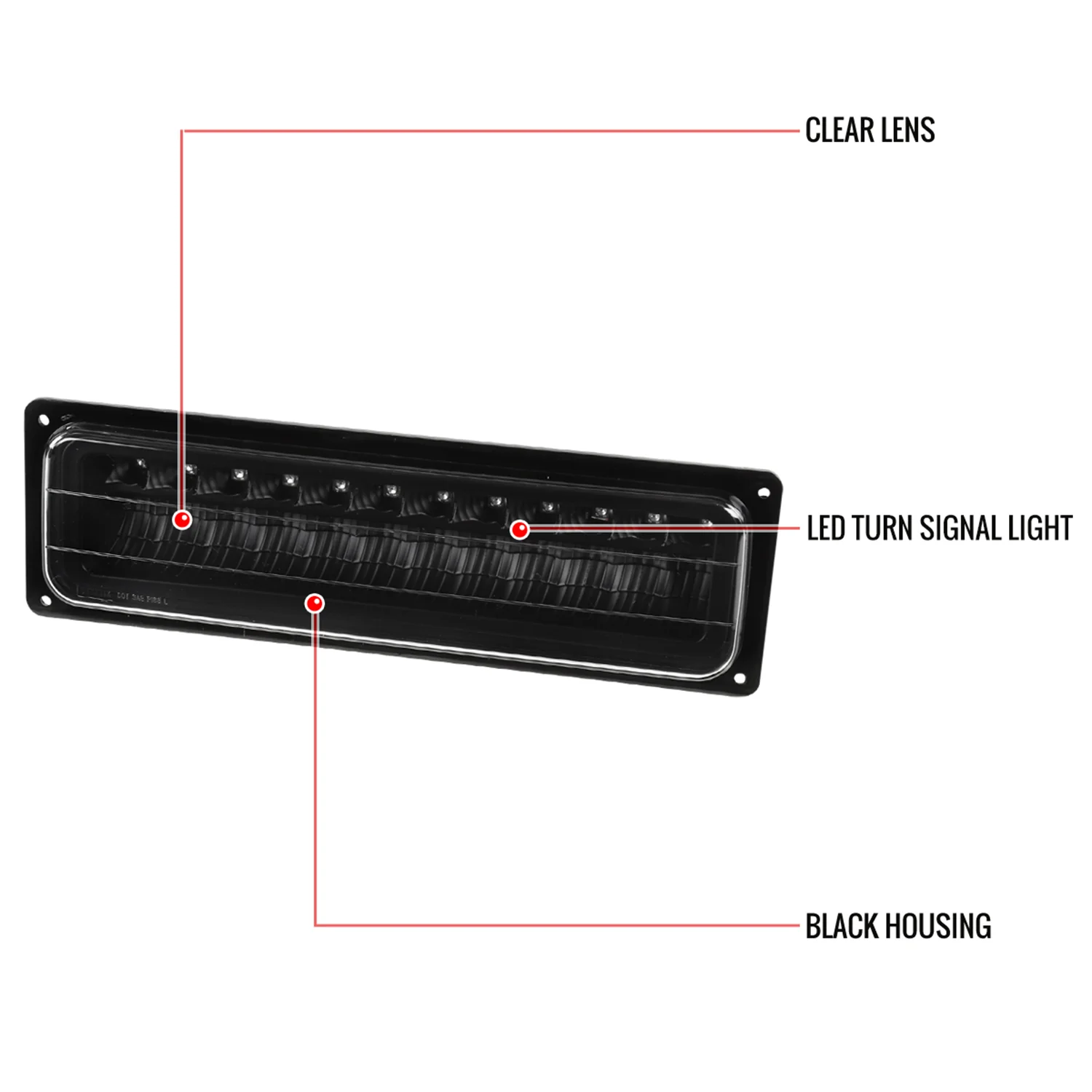 1988-1999 Chevy Blazer/Tahoe/Silverado/Sierra/Yukon LED Bumper Lights Black - Image 8