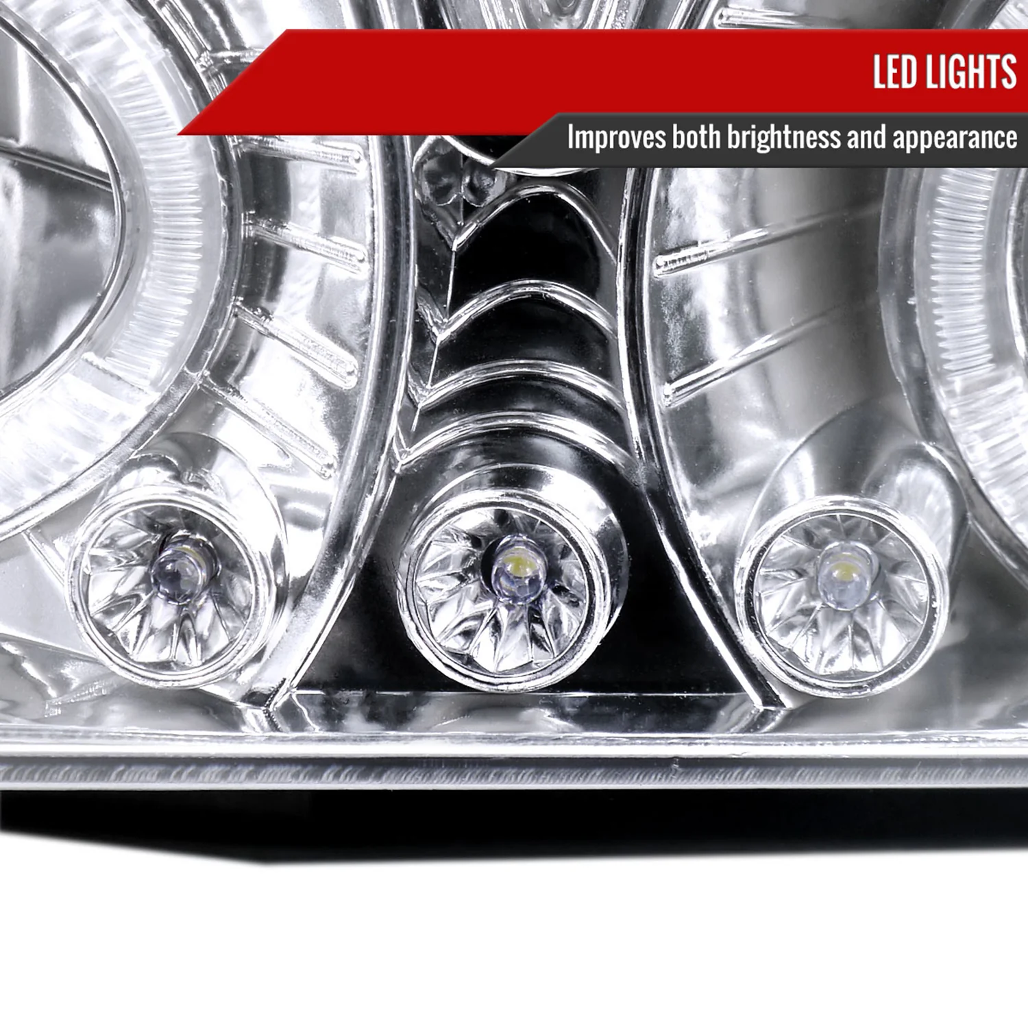 1988-1999 Chevy C/K C10/Blazer/Tahoe/Yukon Dual Halo Headlights Chrome - Image 6