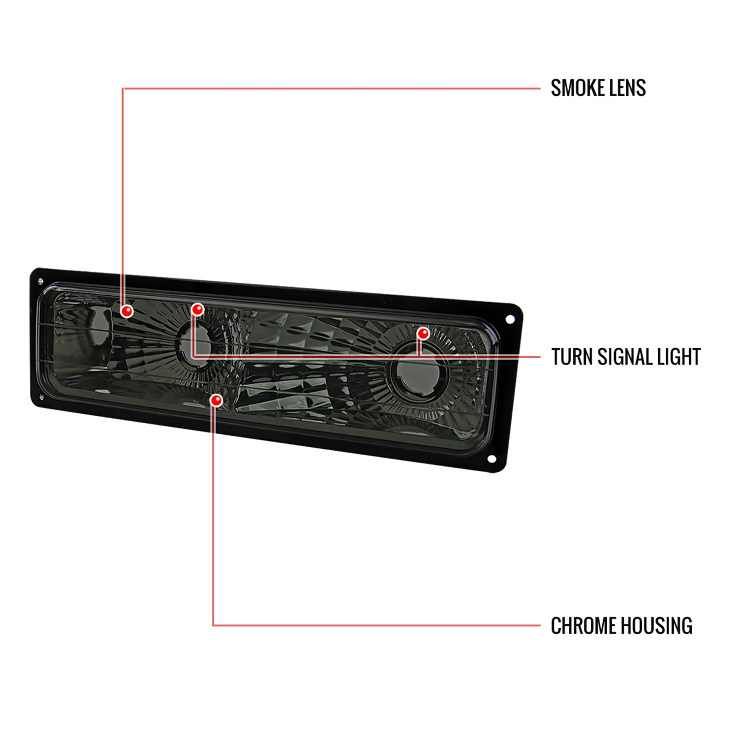 1988-1999 Chevy Suburban/Silverado/Tahoe/Sierra/Yukon Bumper Lights Smoke - Image 8