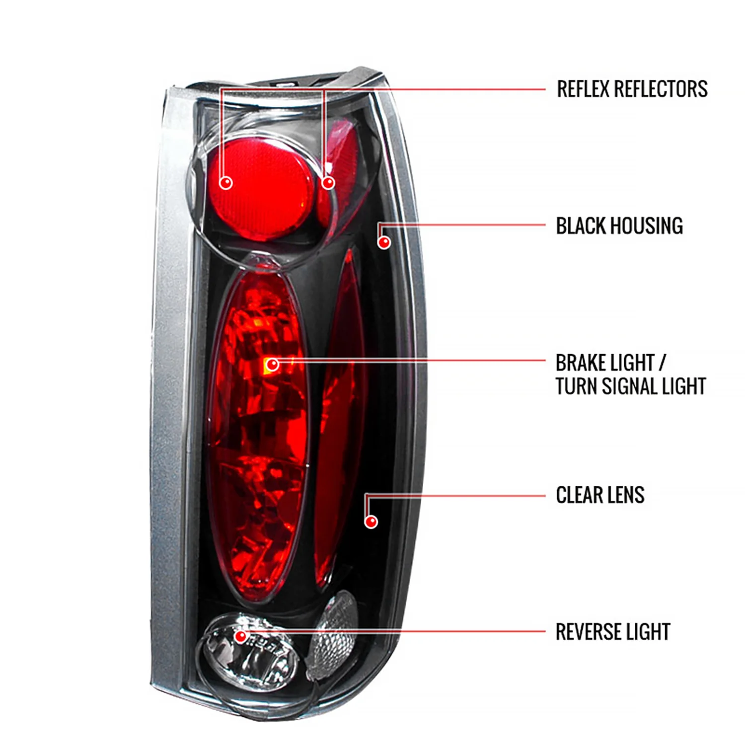 1988-2000 Chevy Silverado/Tahoe/Suburban/Sierra/Yukon Tail Lights Matt Black - Image 7