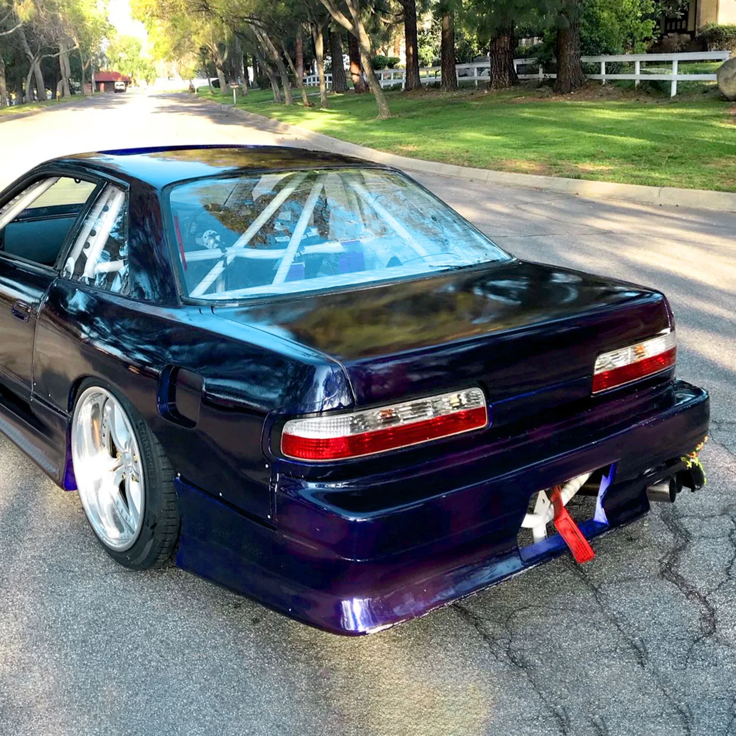 1989-1994 Nissan 240SX S13 Coupe Tail Lights Chrome Housing/Red Clear Lens - Image 9