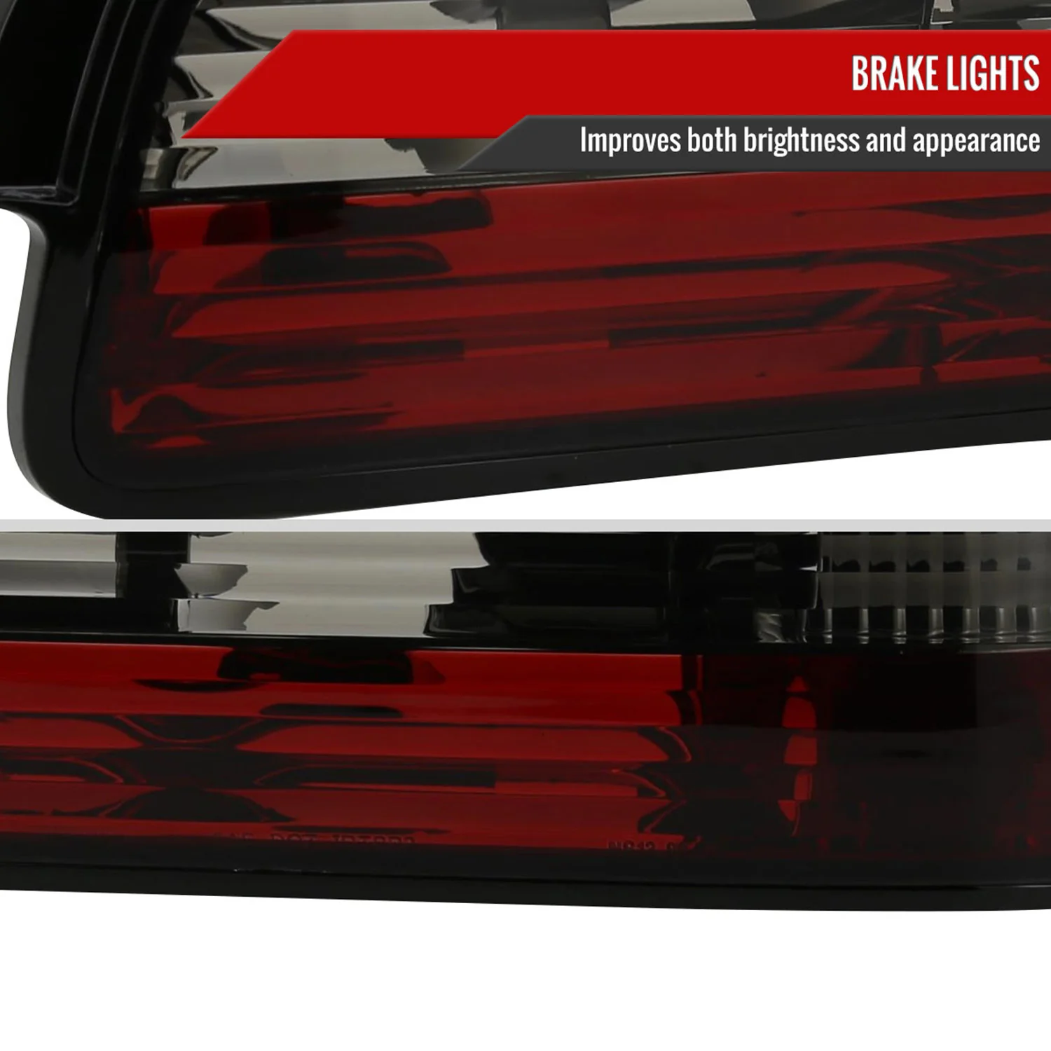 1989-1994 Nissan 240SX S13 Coupe Tail Lights Chrome Housing/Red Smoke Lens - Image 3