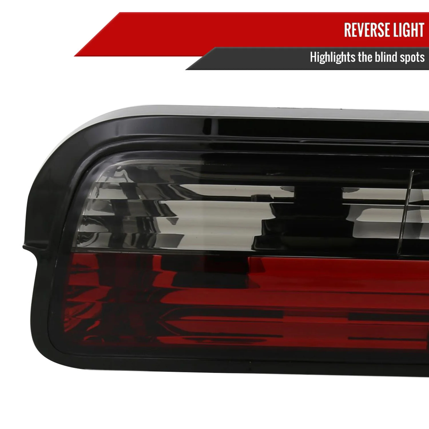 1989-1994 Nissan 240SX S13 Coupe Tail Lights Chrome Housing/Red Smoke Lens - Image 5