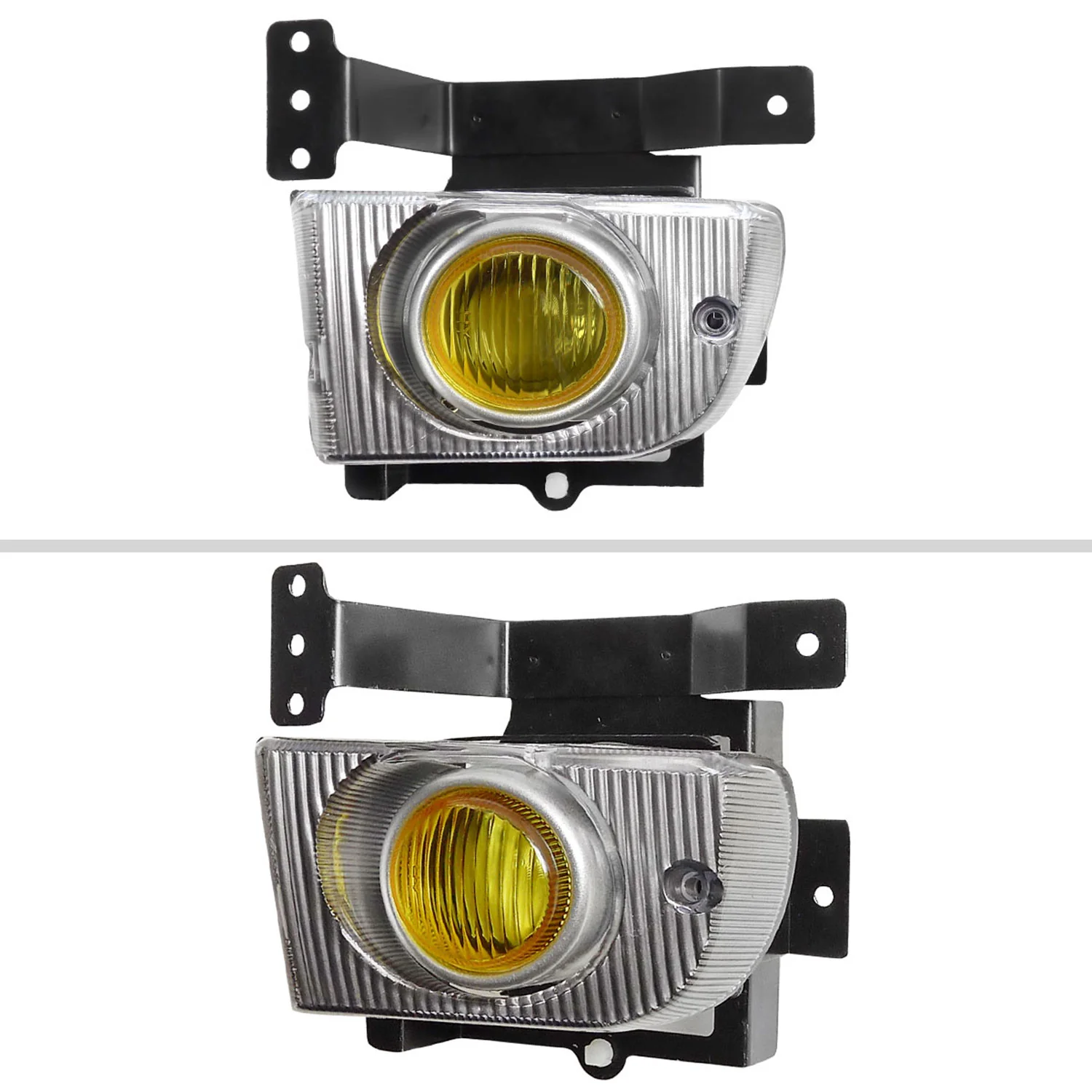 1992-1995 Honda Civic Sedan H3 Fog Lights Kit Chrome Housing/Yellow Lens - Image 2