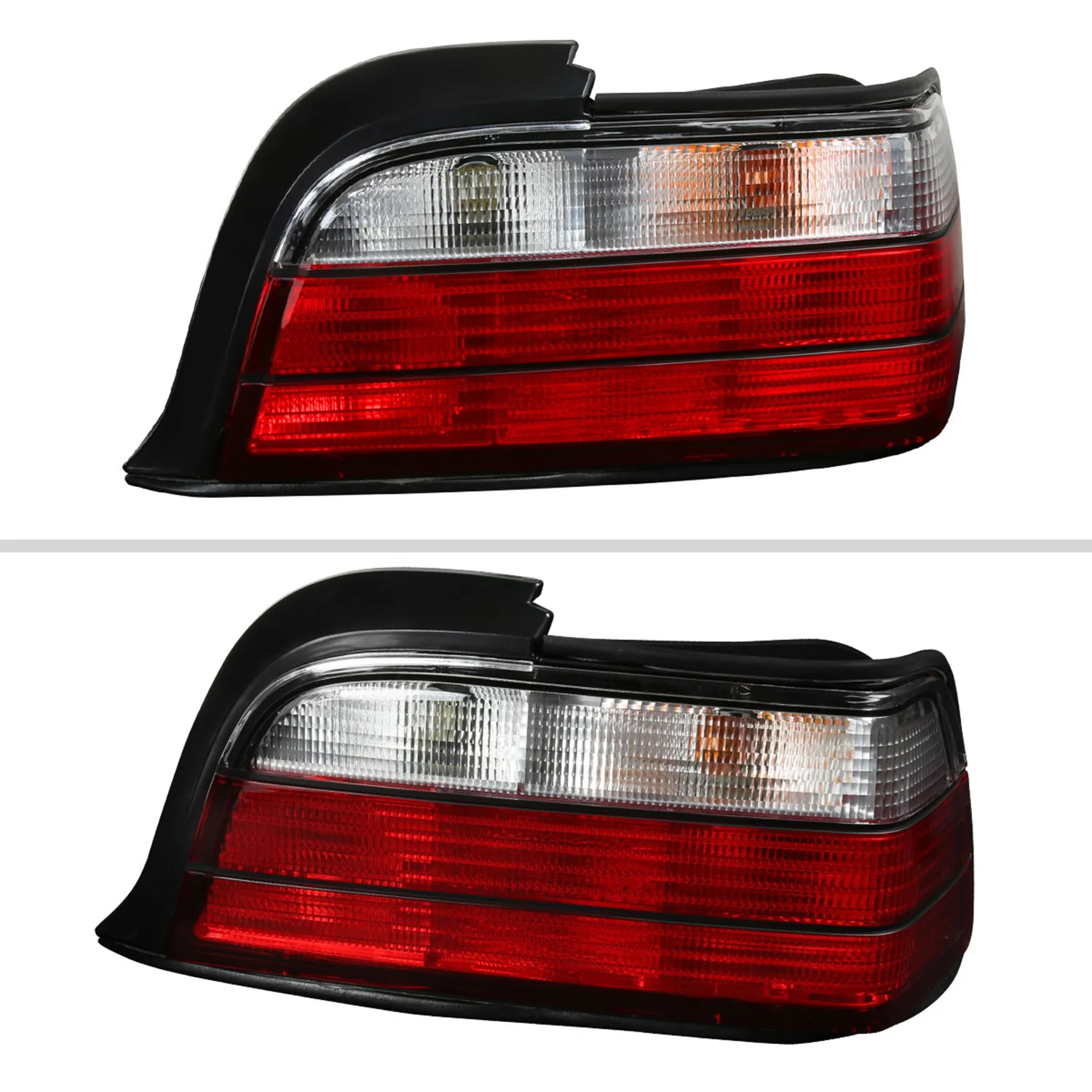 1992-1998 BMW E36 3 Series Coupe/Convertible Tail Lights Chrome/Red Clear Lens - Image 2
