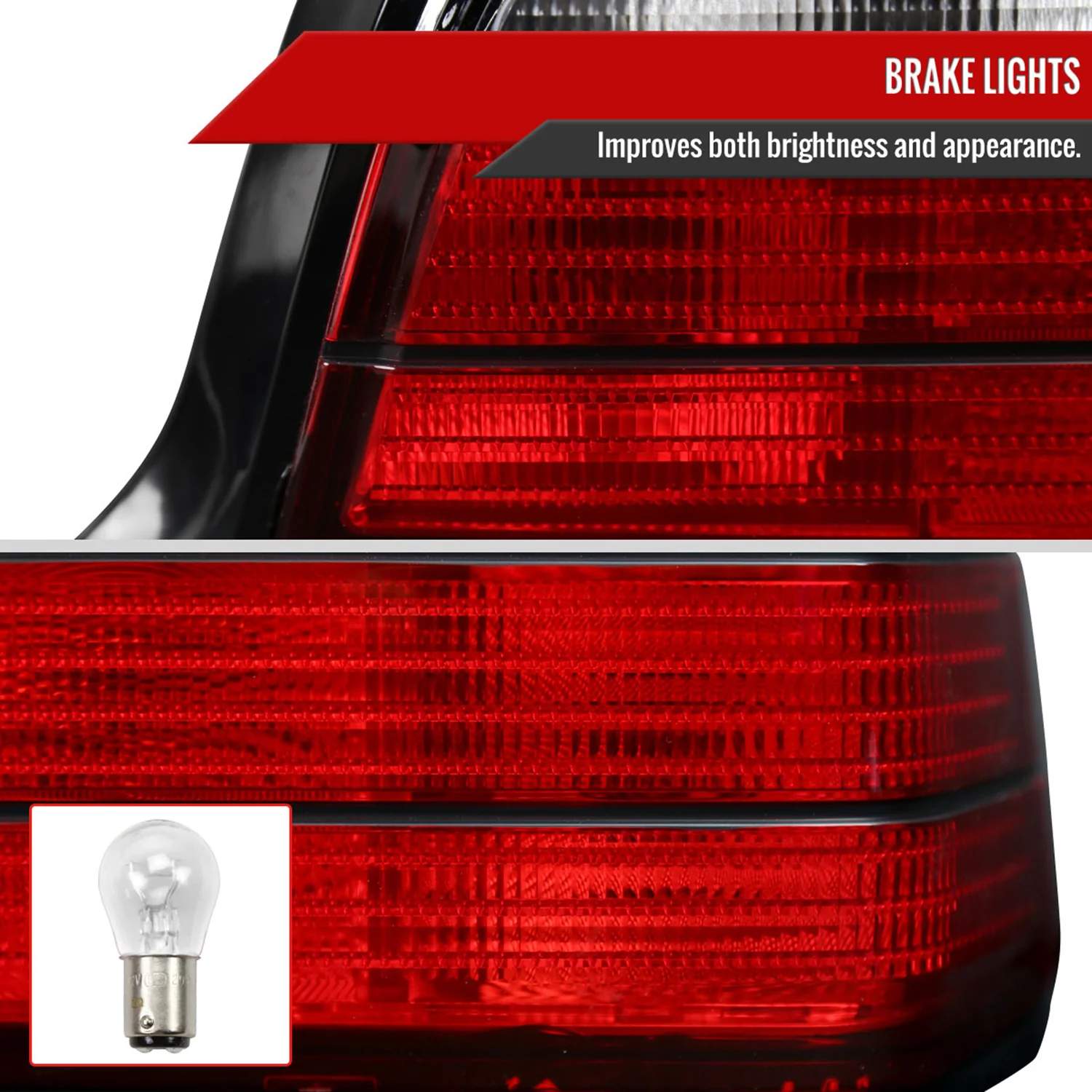 1992-1998 BMW E36 3 Series Coupe/Convertible Tail Lights Chrome/Red Clear Lens - Image 5