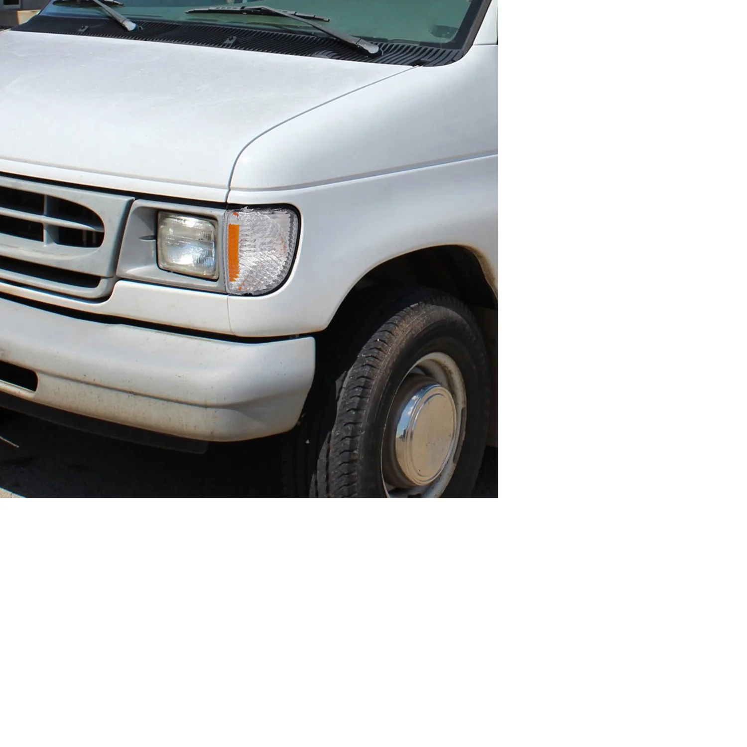1992-2007 Ford E-Series Econoline Corner Lights Amber Reflectors Chrome/Clear - Image 8