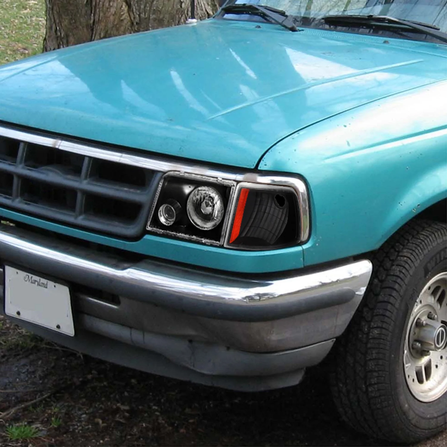 1993-1997 Ford Ranger Factory Corner Parking Turn Signal Lights Matt Black - Image 9