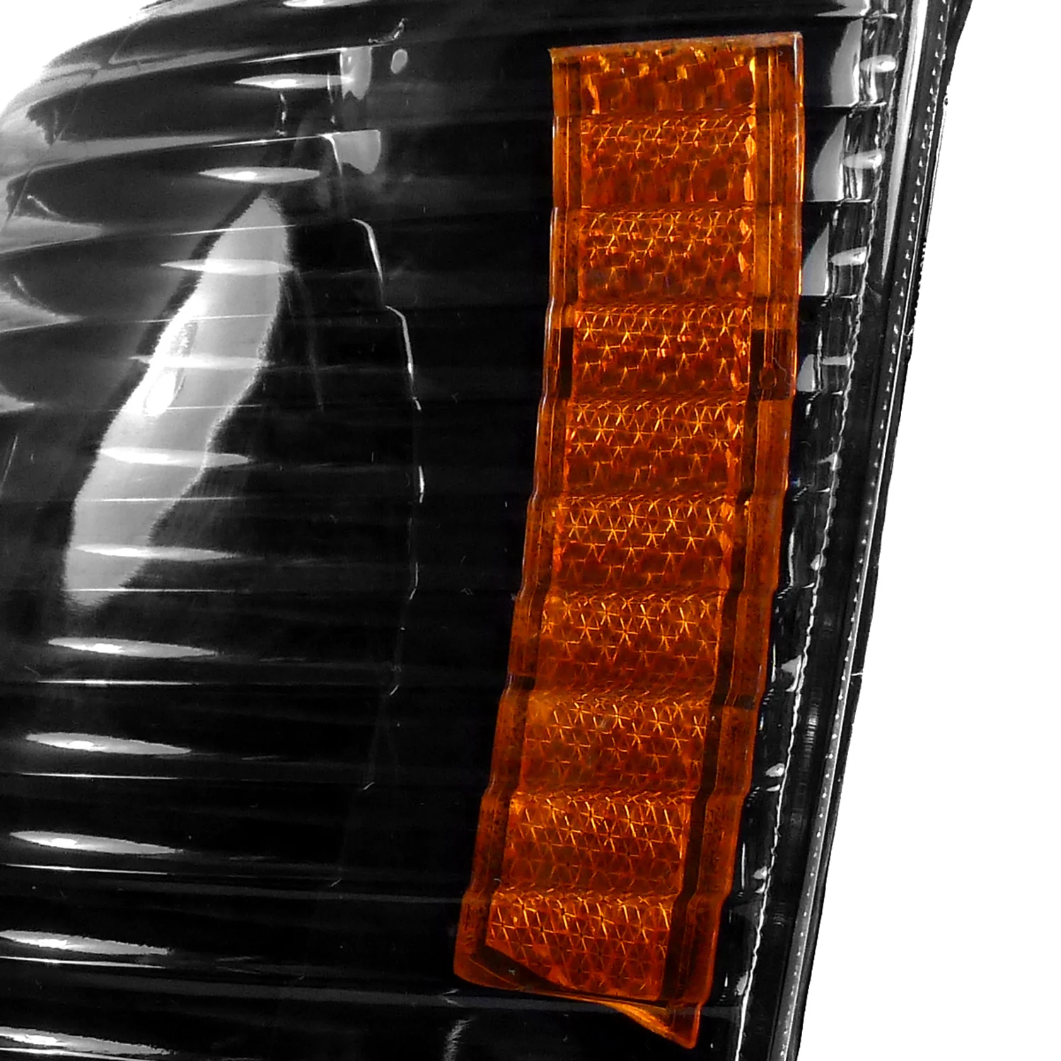 1993-1998 Jeep Grand Cherokee Corner Lights Amber Reflectors Matt Black - Image 4