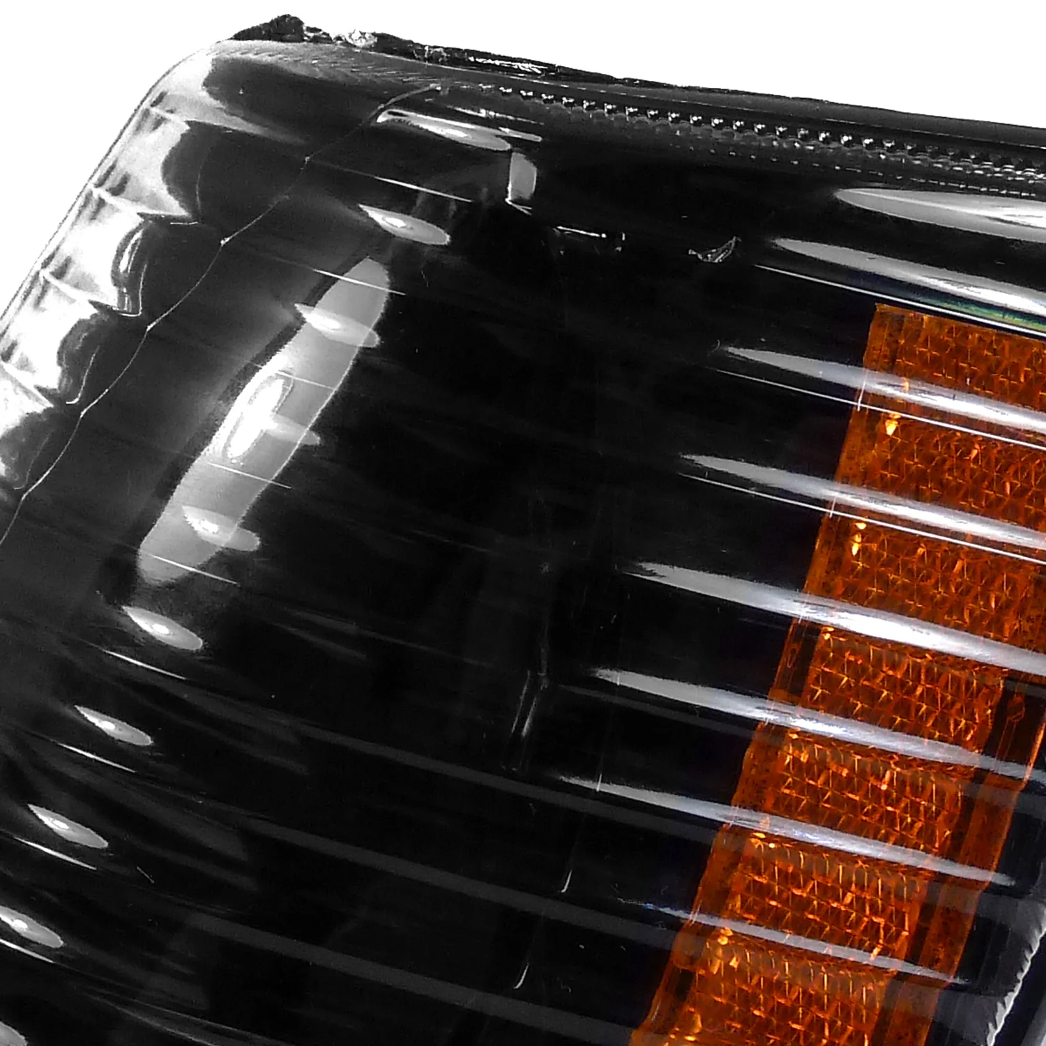 1993-1998 Jeep Grand Cherokee Corner Lights Amber Reflectors Matt Black - Image 5
