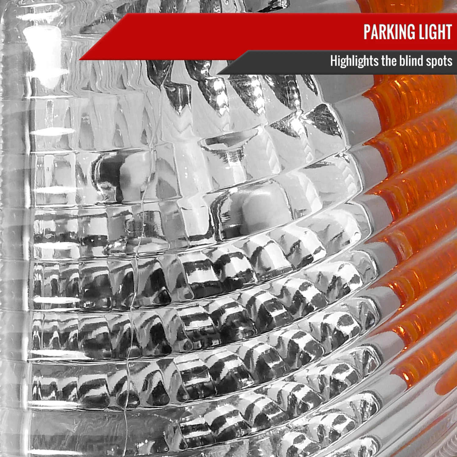 1993-1998 Jeep Grand Cherokee Corner Lights w/ Amber Reflectors Chrome/Clear - Image 3