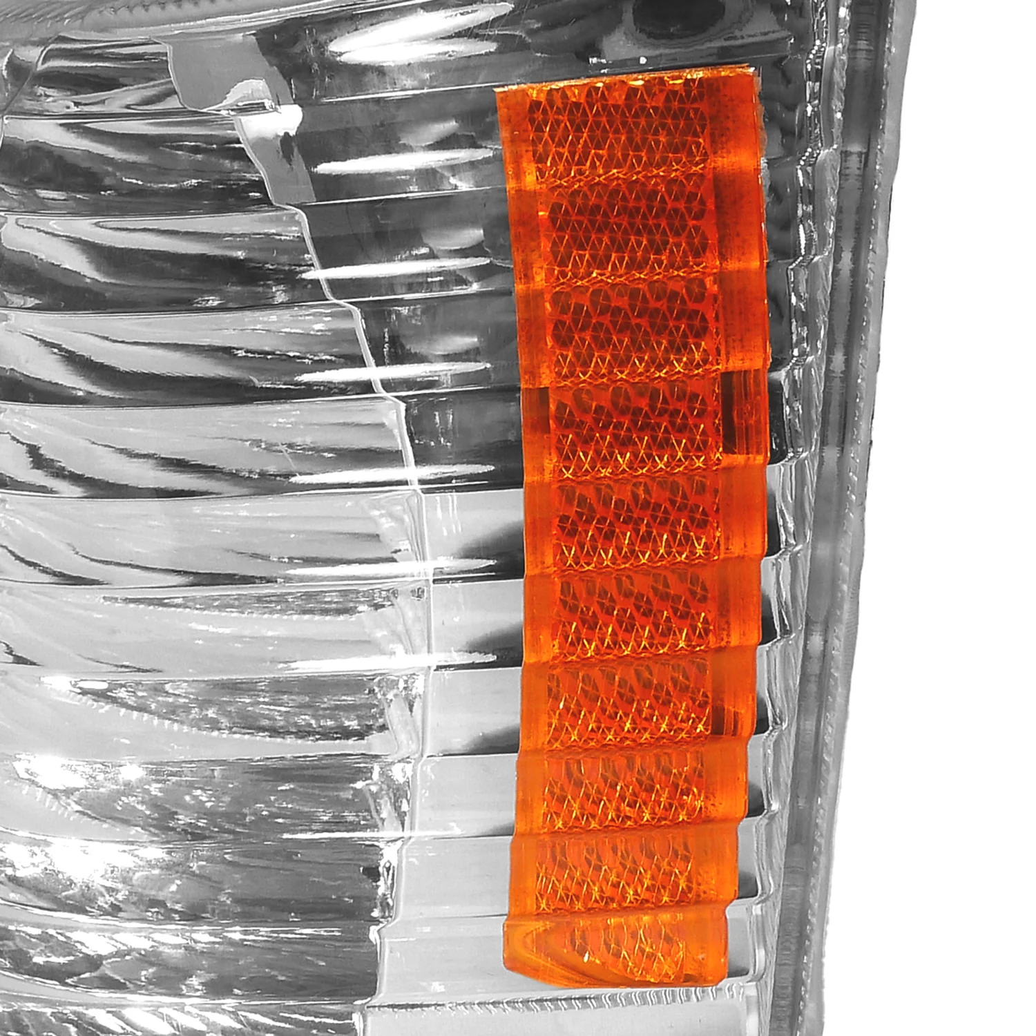 1993-1998 Jeep Grand Cherokee Corner Lights w/ Amber Reflectors Chrome/Clear - Image 4