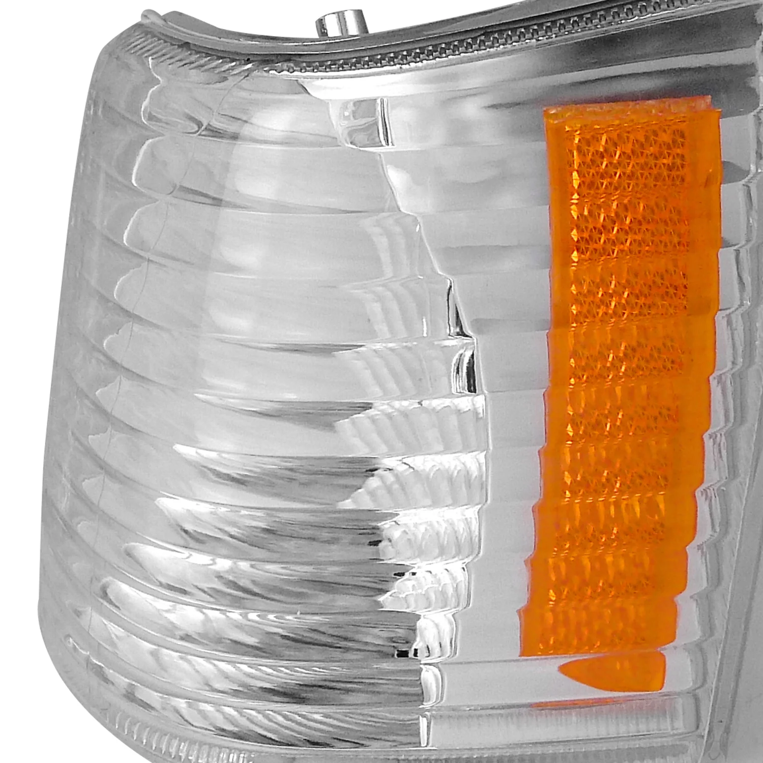 1993-1998 Jeep Grand Cherokee Corner Lights w/ Amber Reflectors Chrome/Clear - Image 5