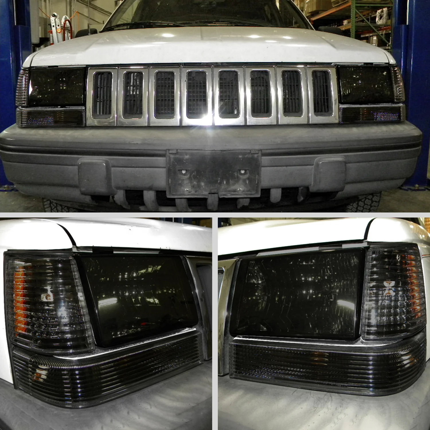 1993-1998 Jeep Grand Cherokee Corner Lights w/ Amber Reflectors Chrome/Smoke - Image 10