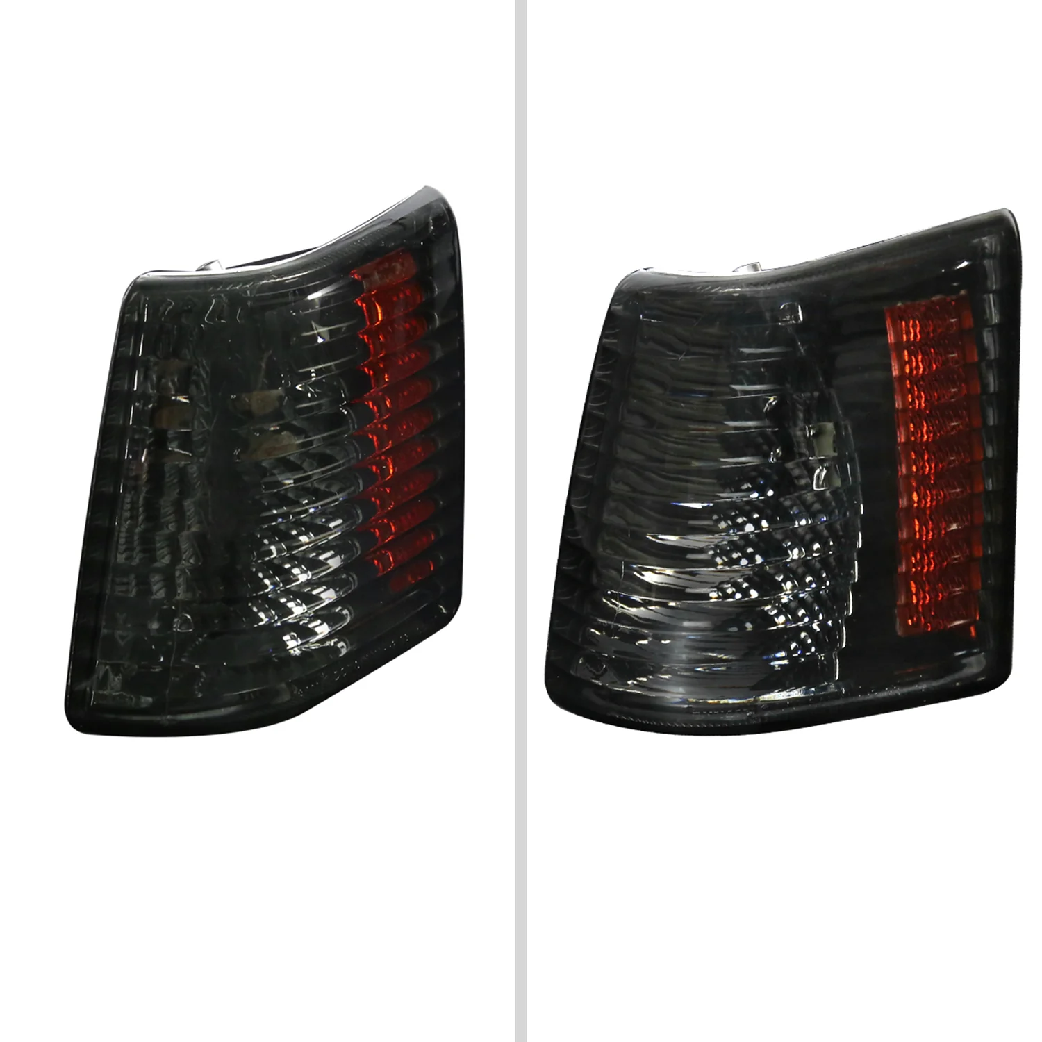 1993-1998 Jeep Grand Cherokee Corner Lights w/ Amber Reflectors Chrome/Smoke - Image 2