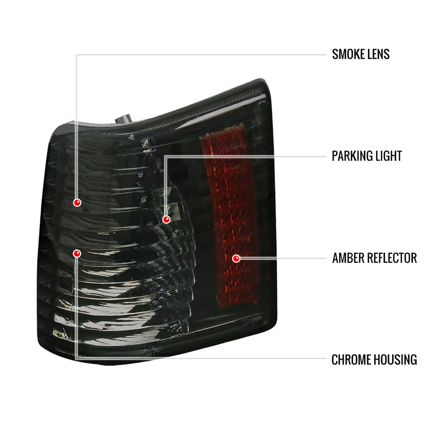 1993-1998 Jeep Grand Cherokee Corner Lights w/ Amber Reflectors Chrome/Smoke - Image 8