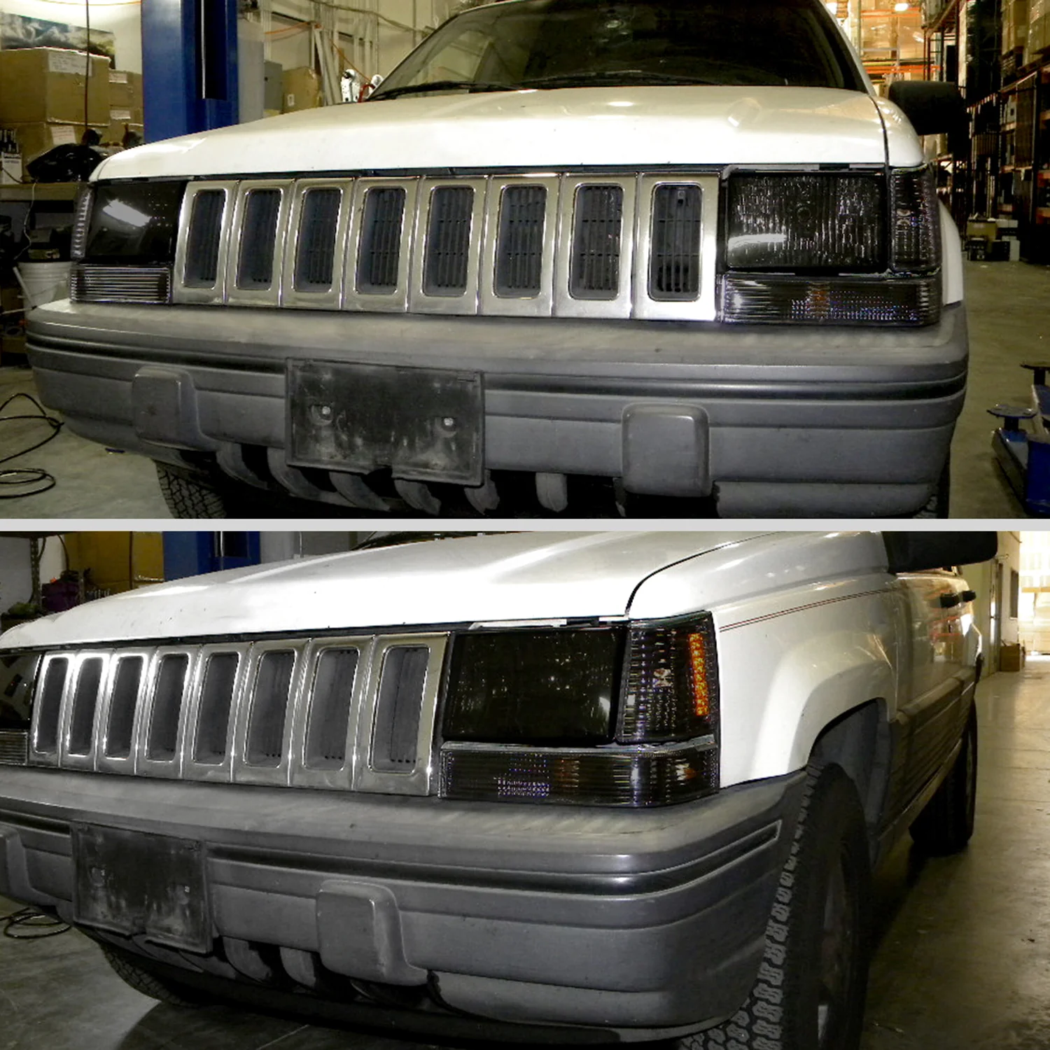 1993-1998 Jeep Grand Cherokee Corner Lights w/ Amber Reflectors Chrome/Smoke - Image 9