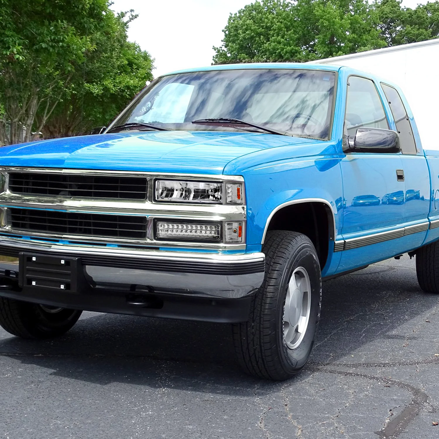 1994-1998 Chevy C/K C10/Tahoe/Suburban/Silverado Corner Lights Chrome/Clear - Image 9
