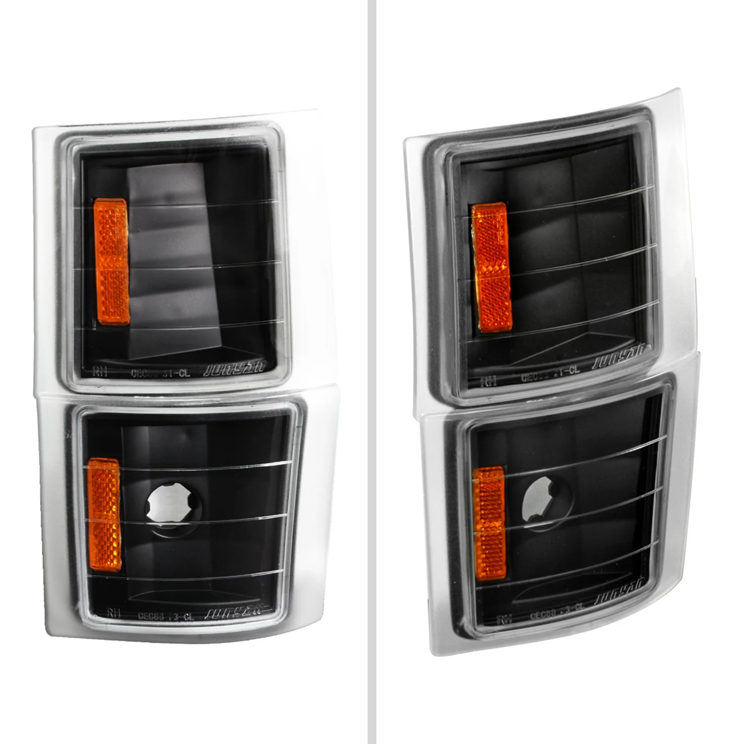 1994-1998 Chevy C/K Silverado/Tahoe Corner Lights Matte Black/Clear Lens - Image 2