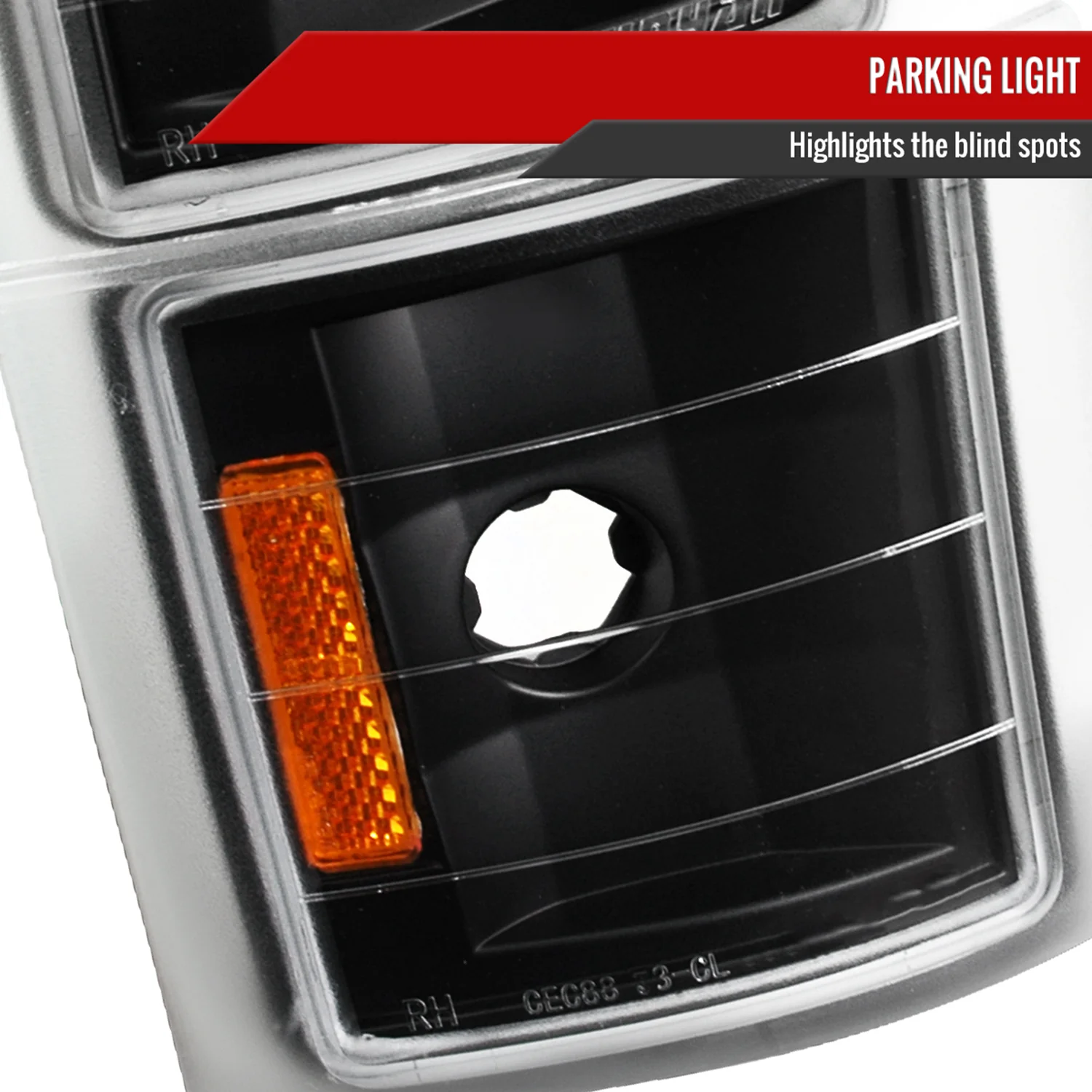 1994-1998 Chevy C/K Silverado/Tahoe Corner Lights Matte Black/Clear Lens - Image 3