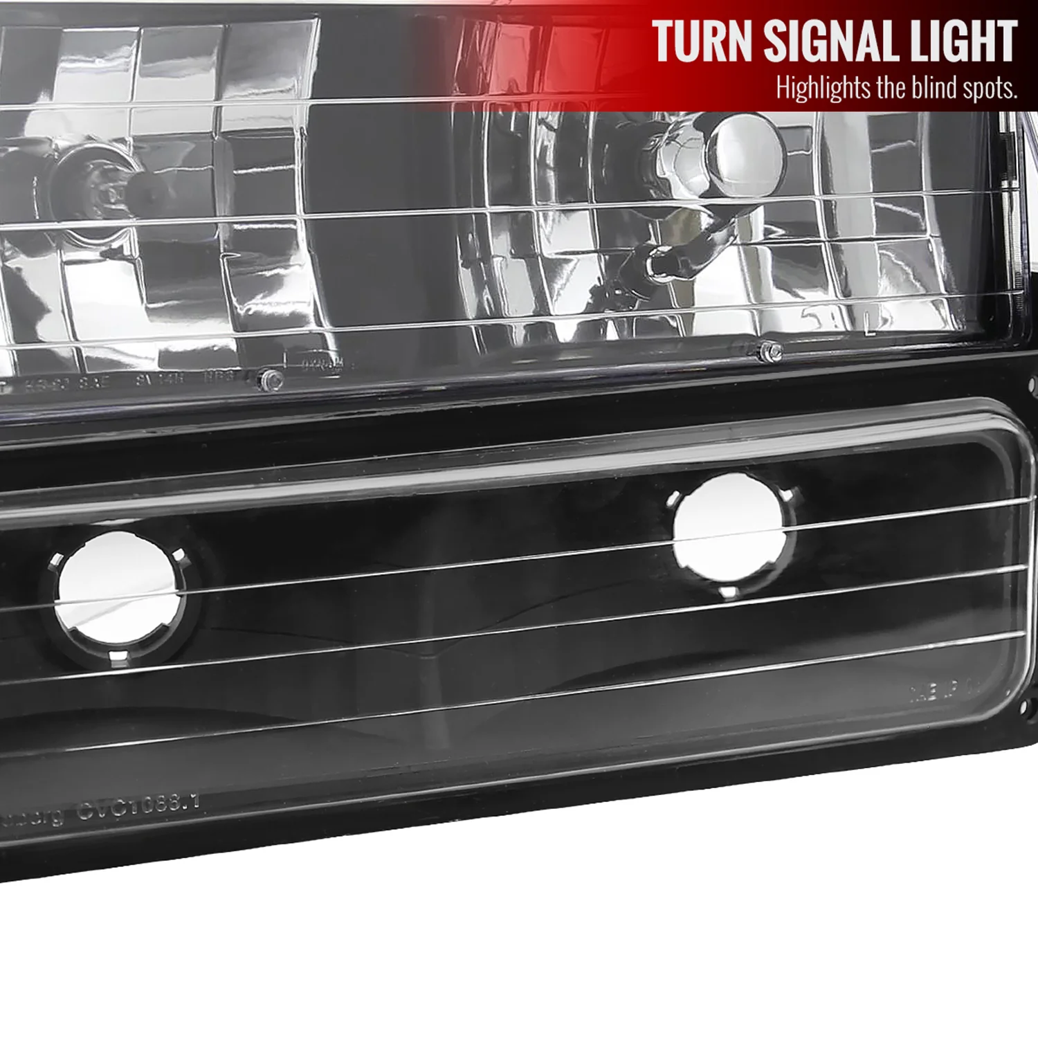 1994-1998 Chevy Silverado/Tahoe/C10 Headlights Bumper&Corner Lights Black - Image 4