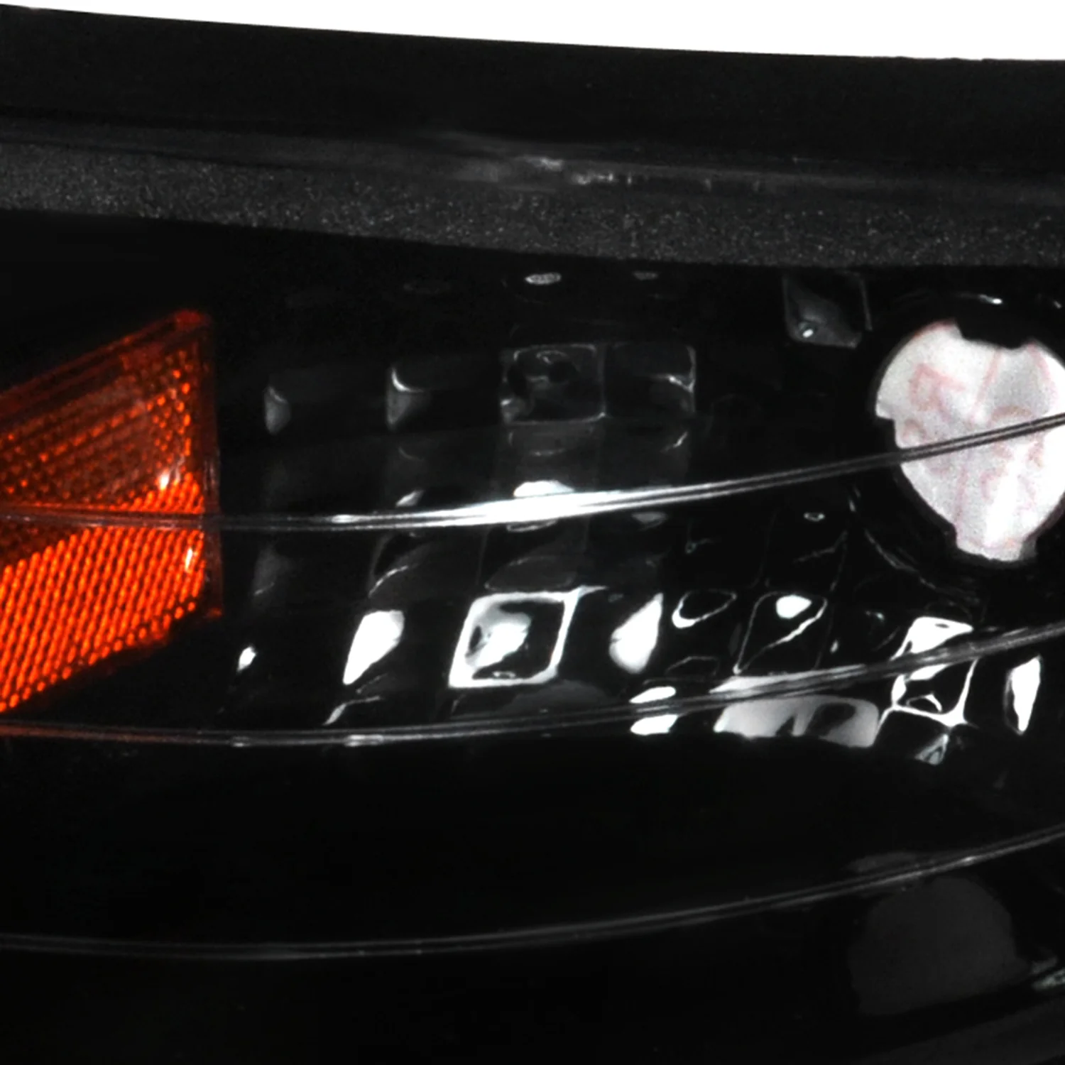 1994-1998 Ford Mustang Corner Parking Turn Signal Lights Amber Matt Black - Image 4