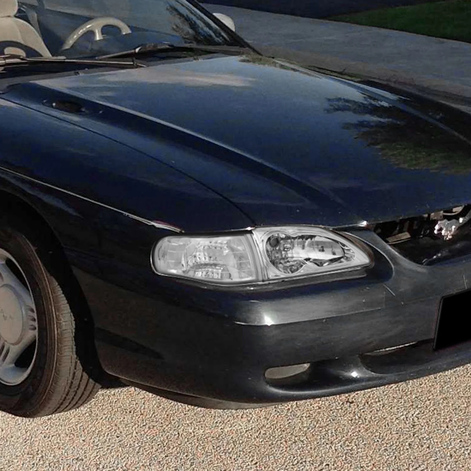 1994-1998 Ford Mustang Factory Style Headlights Chrome Housing/Clear Lens - Image 10