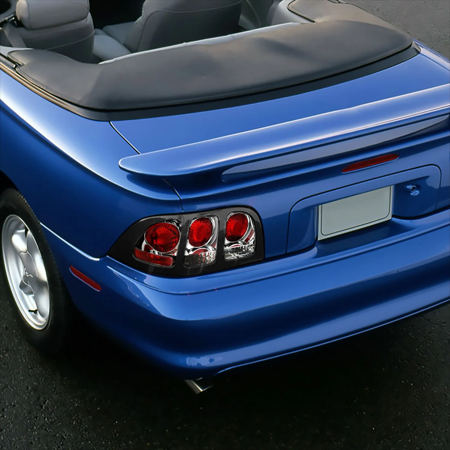 1994-1998 Ford Mustang Tail Lights Chrome Housing/Clear Lens - Image 10