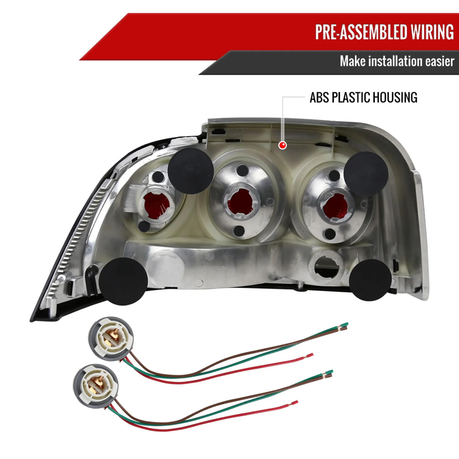 1994-1998 Ford Mustang Tail Lights Chrome Housing/Clear Lens - Image 7