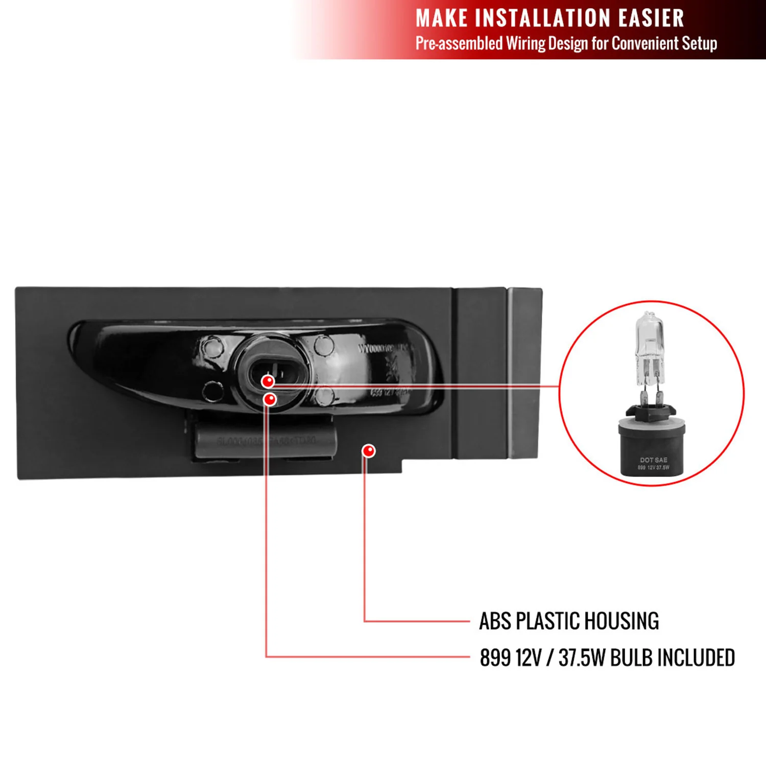 1994-1998 Ford Mustang V6 899 Fog Lights Kit Chrome Housing/Smoke Lens - Image 8