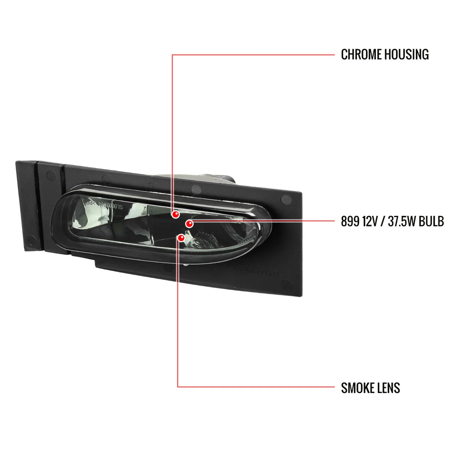 1994-1998 Ford Mustang V6 899 Fog Lights Kit Chrome Housing/Smoke Lens - Image 9