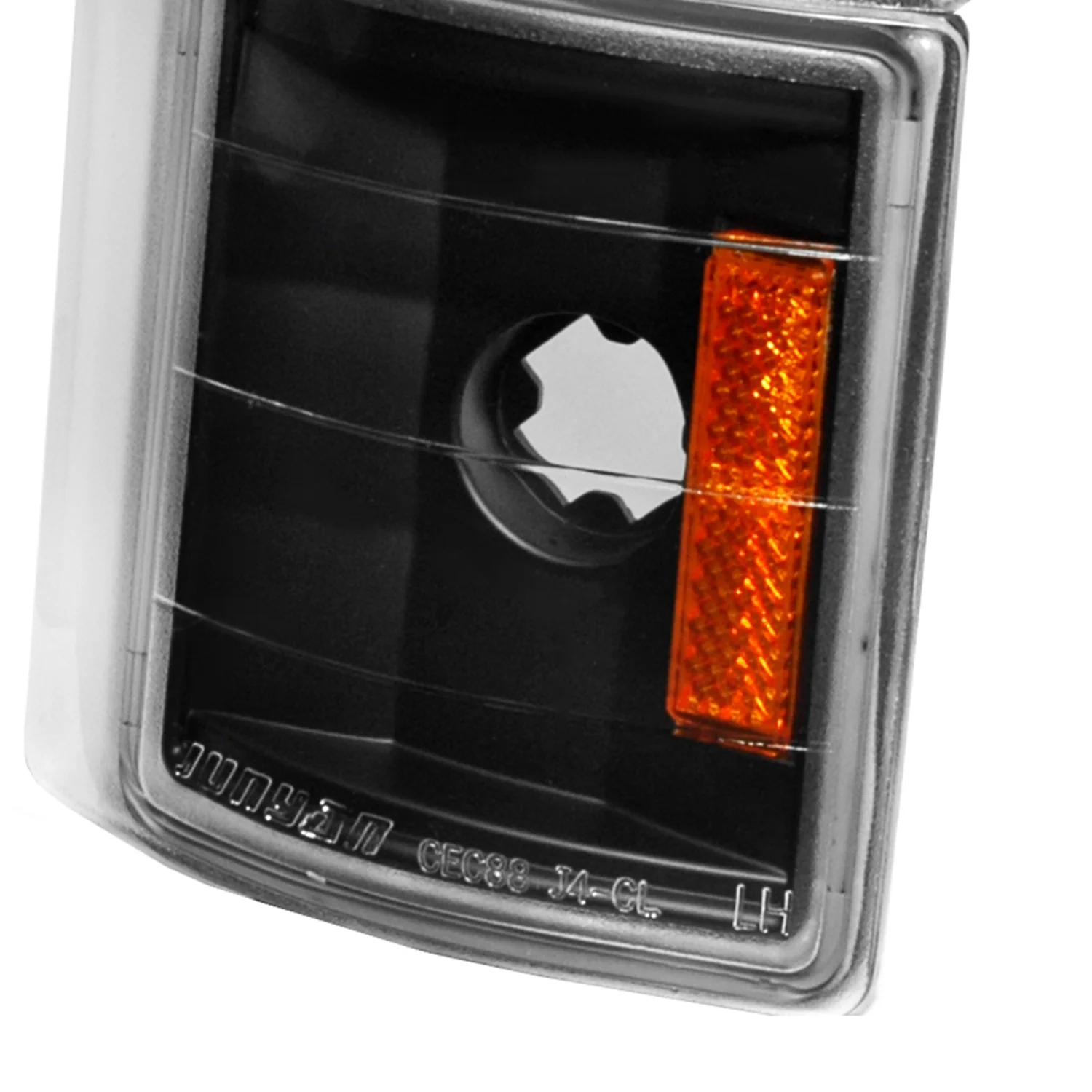 1994-1998 GMC C/K Sierra/Yukon/Suburban Corner Lights Amber Reflectors Black - Image 2