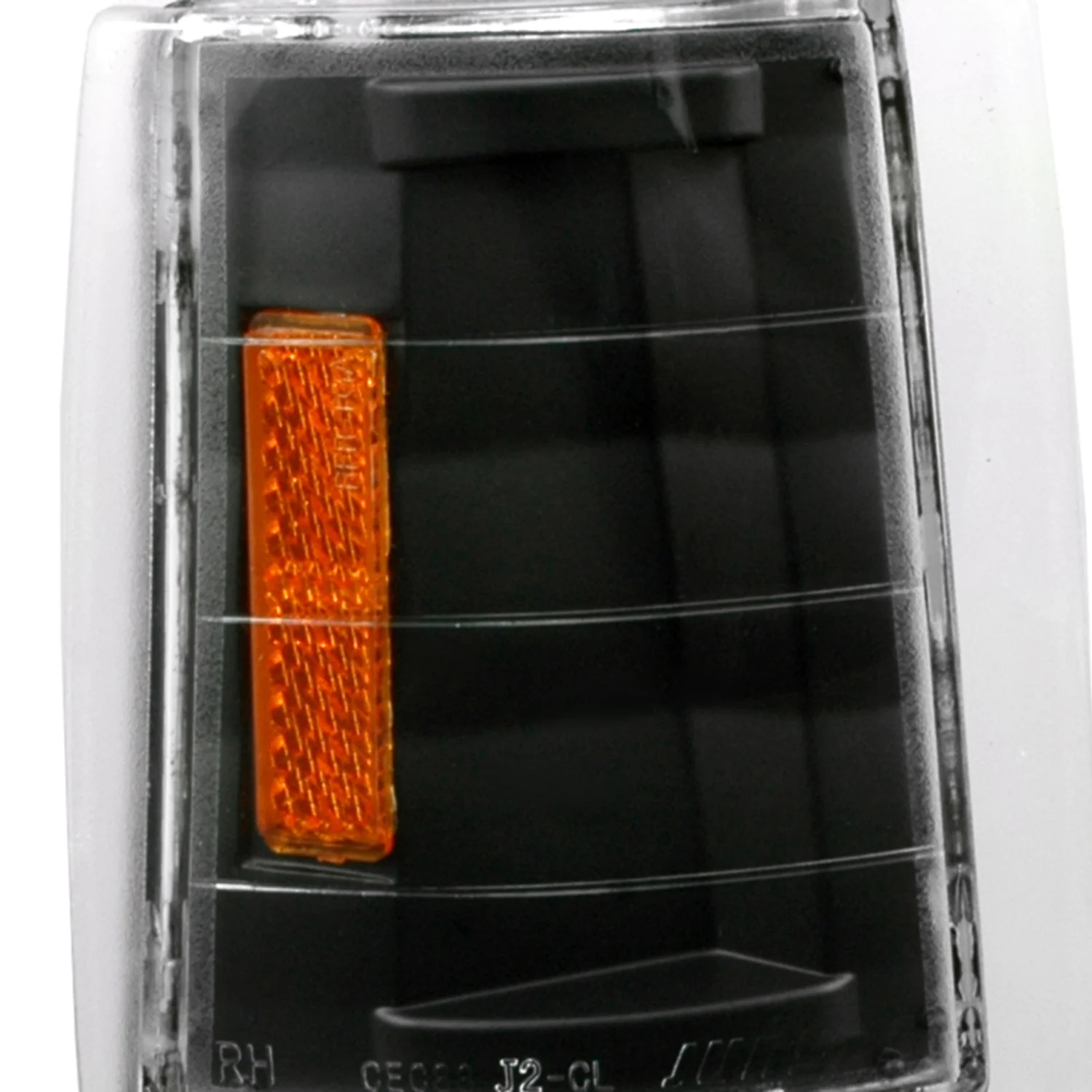 1994-1998 GMC C/K Sierra/Yukon/Suburban Corner Lights Amber Reflectors Black - Image 3