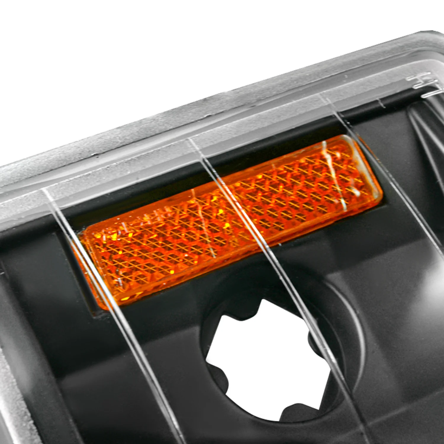 1994-1998 GMC C/K Sierra/Yukon/Suburban Corner Lights Amber Reflectors Black - Image 4