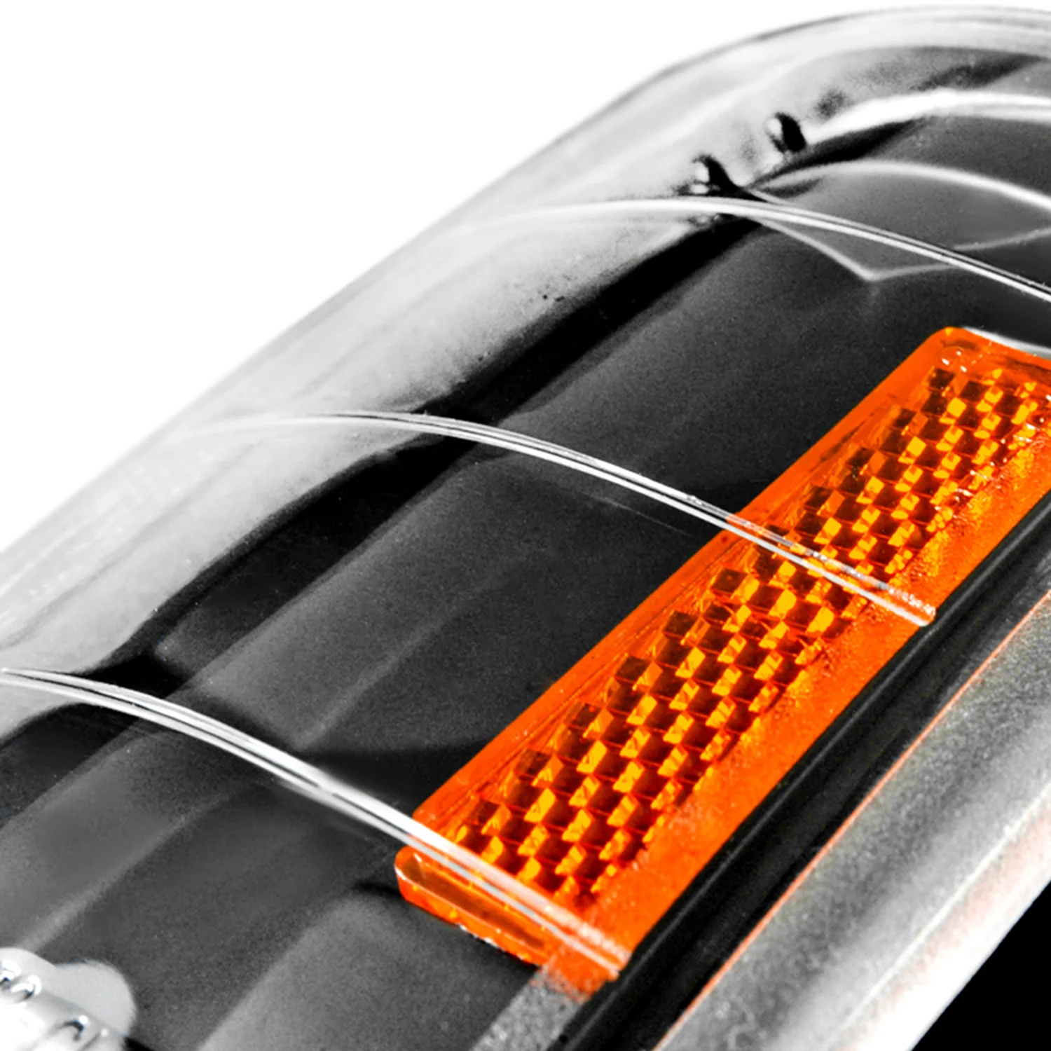 1994-1998 GMC C/K Sierra/Yukon/Suburban Corner Lights Amber Reflectors Black - Image 6