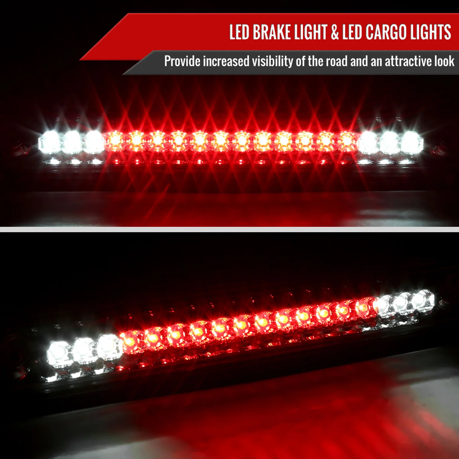 1994-2000 Chevrolet GMC C/K LED 3rd Brake Light Chrome Housing/Clear Lens - Image 2