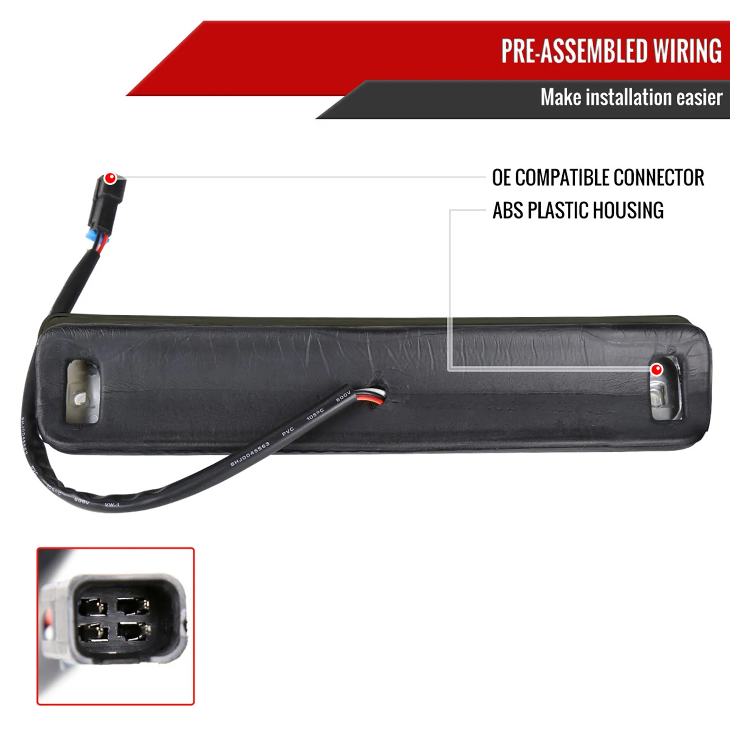 1994-2000 Chevy GMC C/K 1500/2500/3500 LED 3rd Brake Tail Light Chrome/Smoke - Image 7