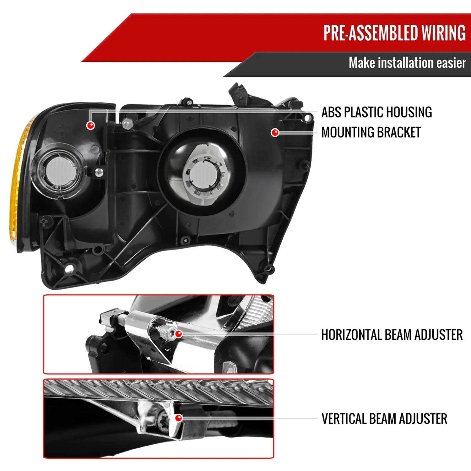 1994-2001 Dodge RAM 1500/2500/3500 Factory Headlights and Corner Lights Chrome - Image 7