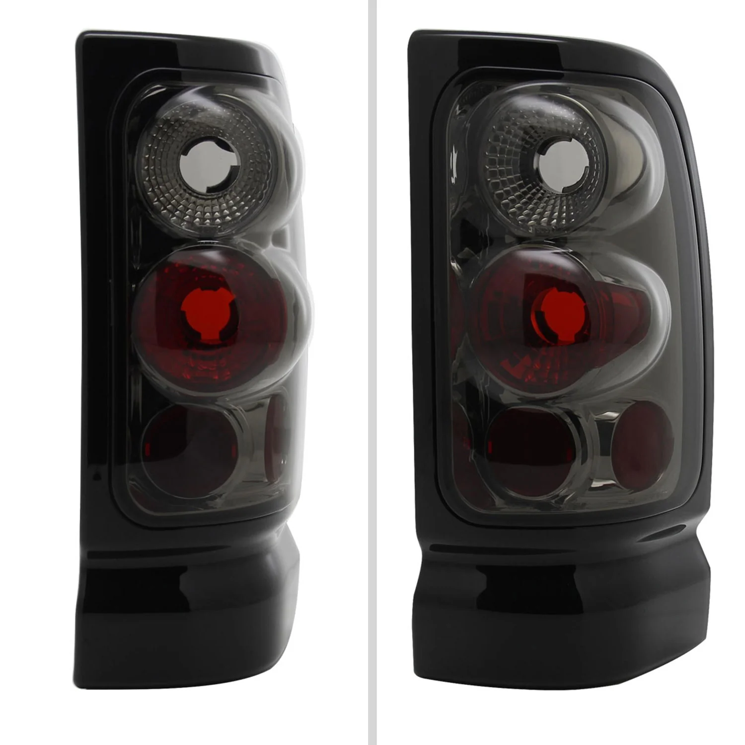 1994-2002 Dodge RAM Tail Lights Chrome Housing/Smoke Lens - Image 2