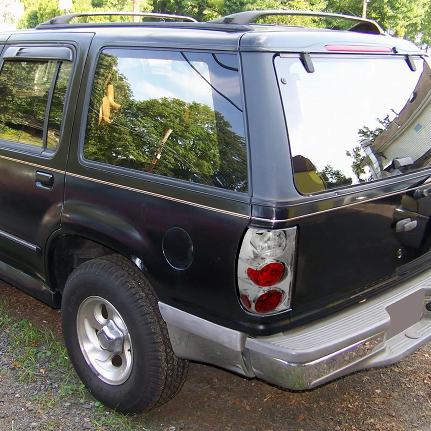 1995-1997 Ford Explorer Tail Lights Chrome Housing/Clear Lens - Image 10