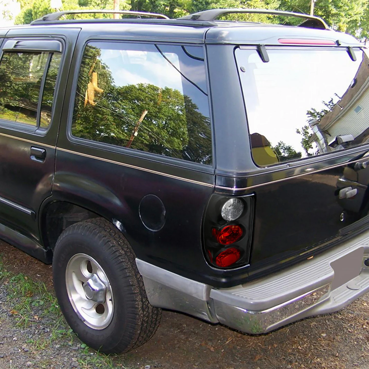 1995-1997 Ford Explorer Tail Lights Matte Black Housing/Clear Lens - Image 10