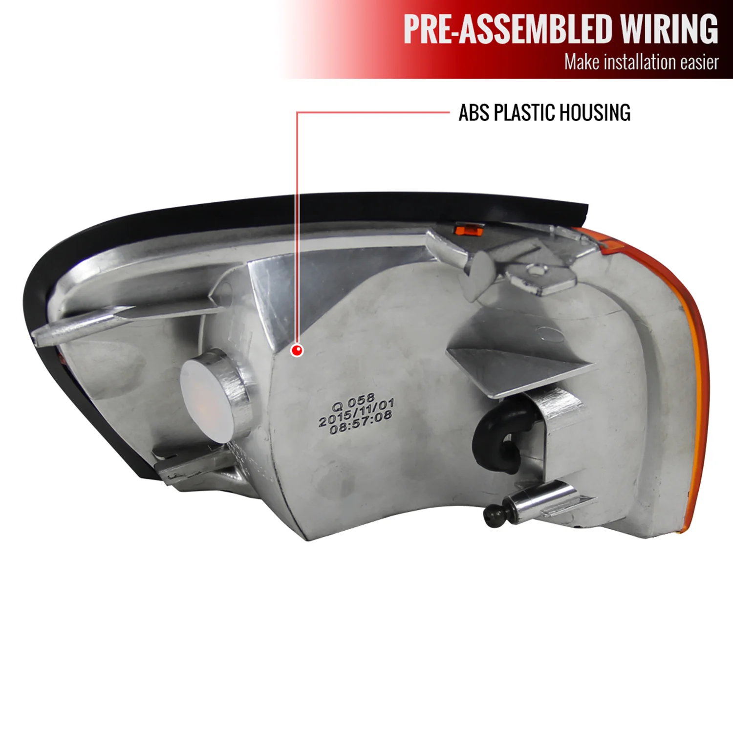 1995-2001 Subaru Impreza Corner Lights Chrome Housing/Amber Smoke Lens - Image 8